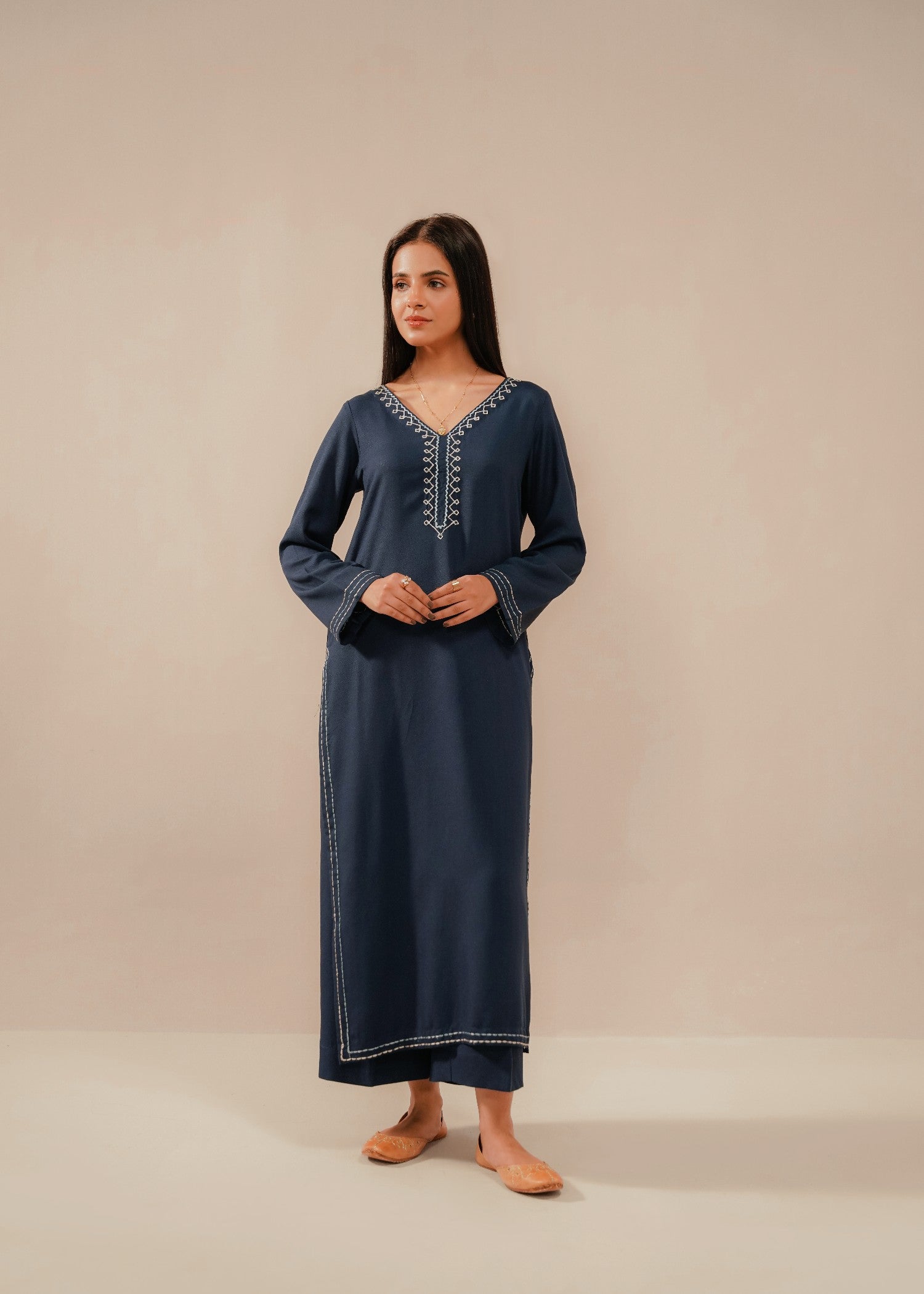 silk karandi Co Ord Sets in Navy blue
