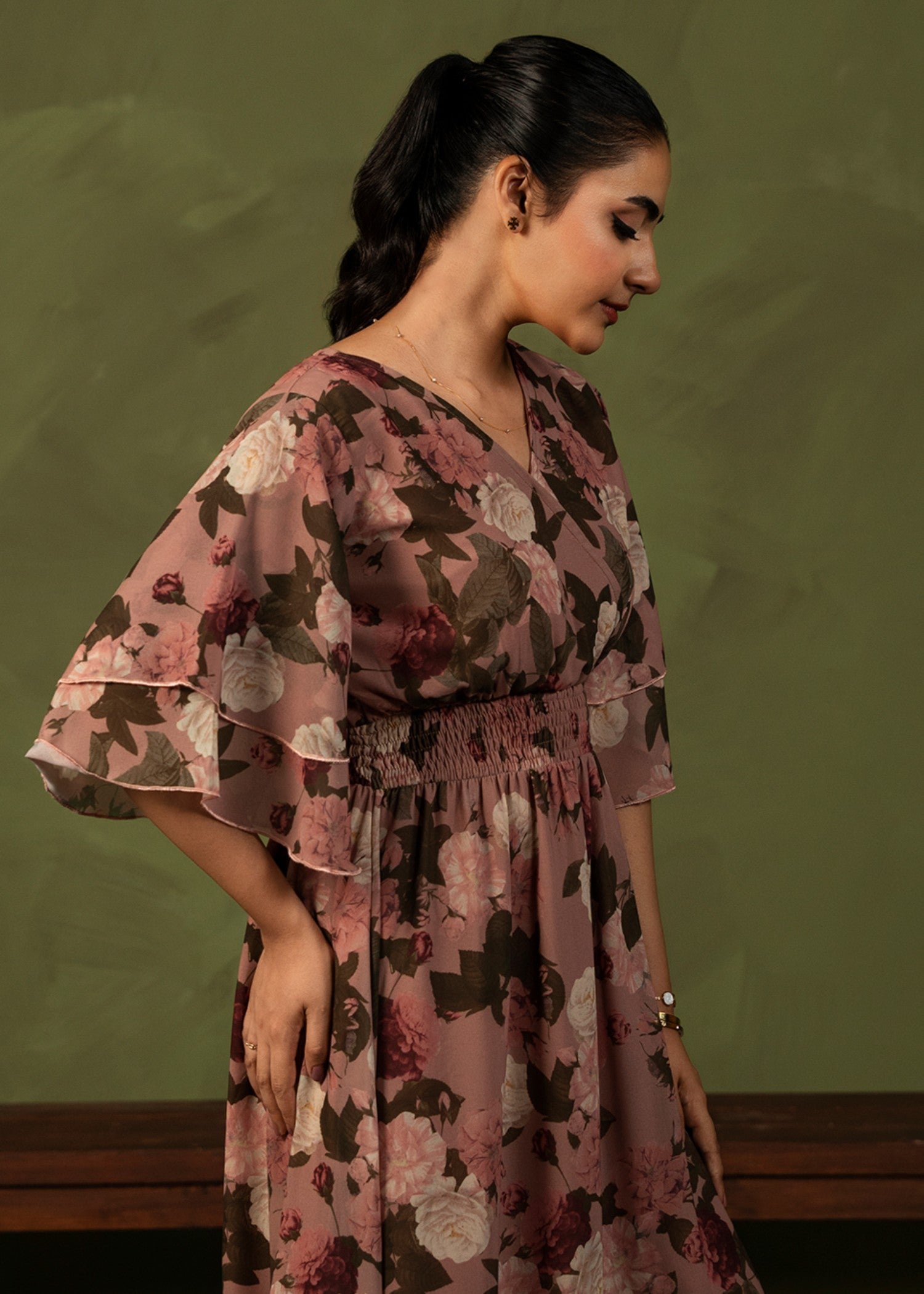 georgette chiffon Dress in Pink