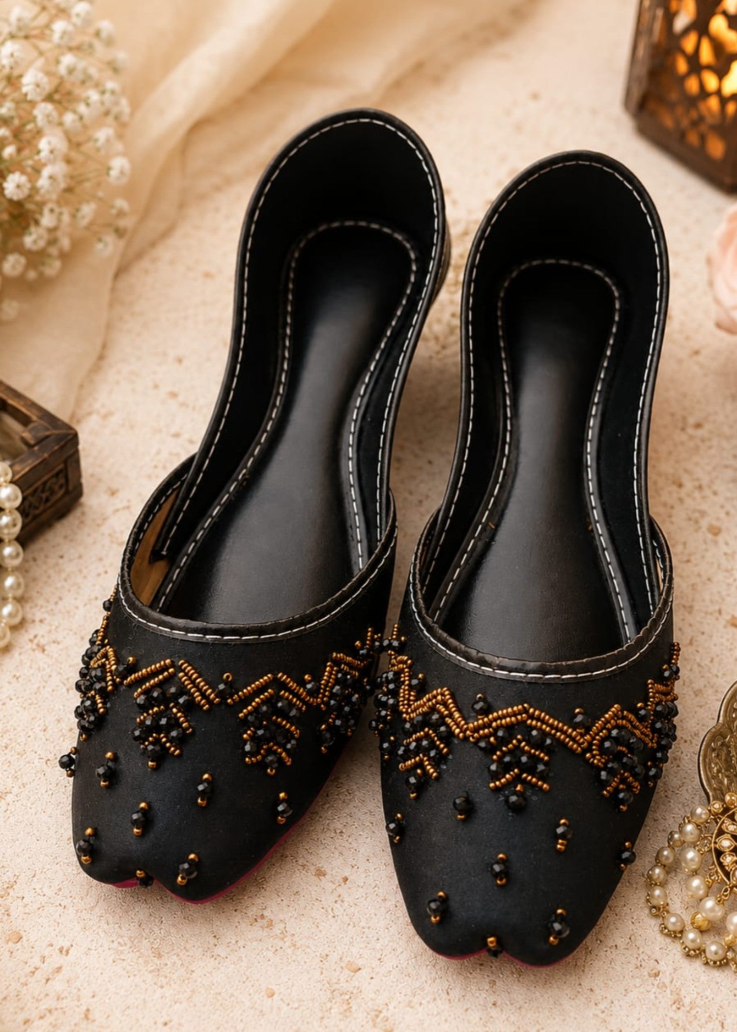 Khussa in Black by - High Quality Women Khussa FHW7450
