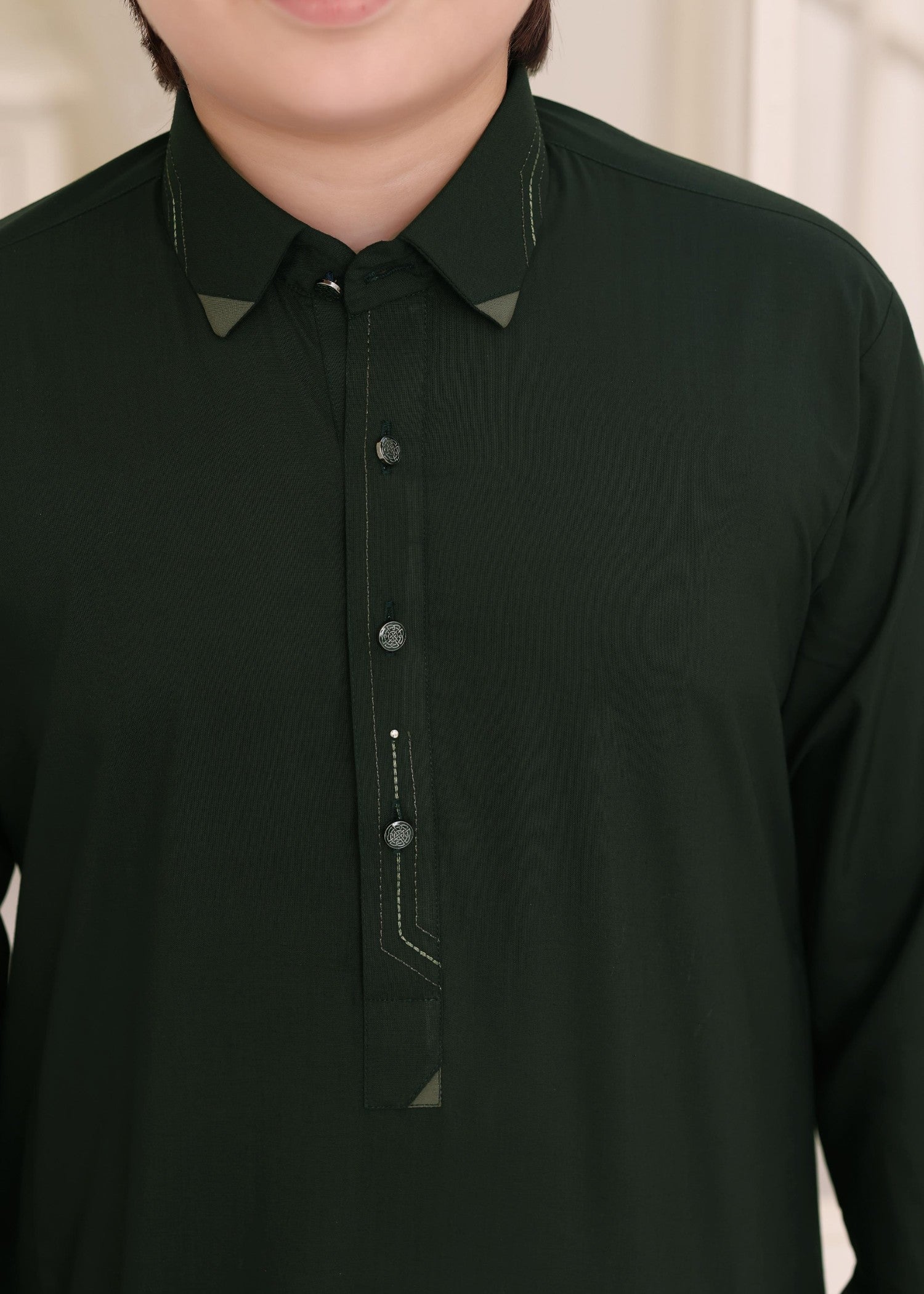 wash & wear Kurta Set in Green