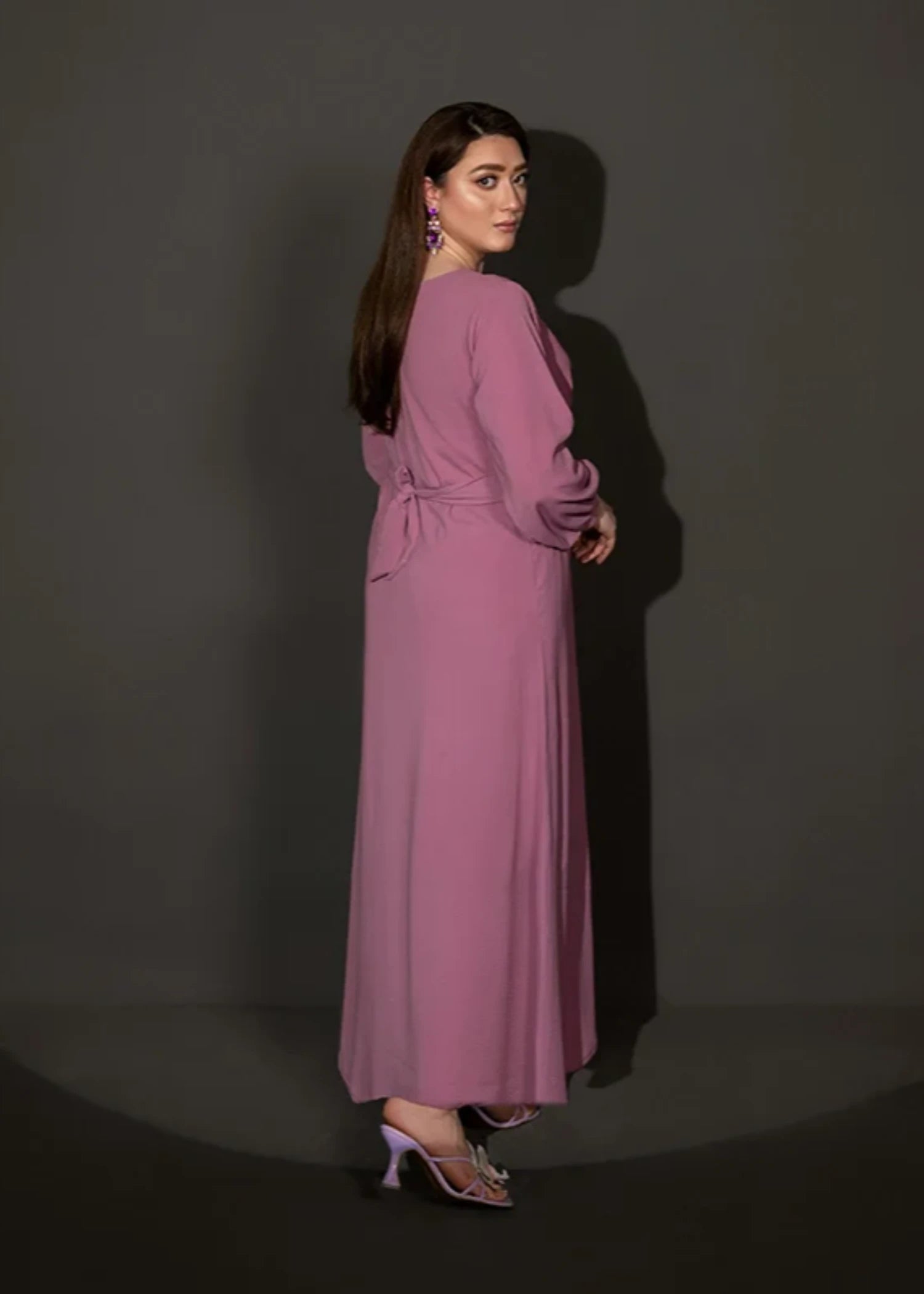 crepe Dress in Mauve