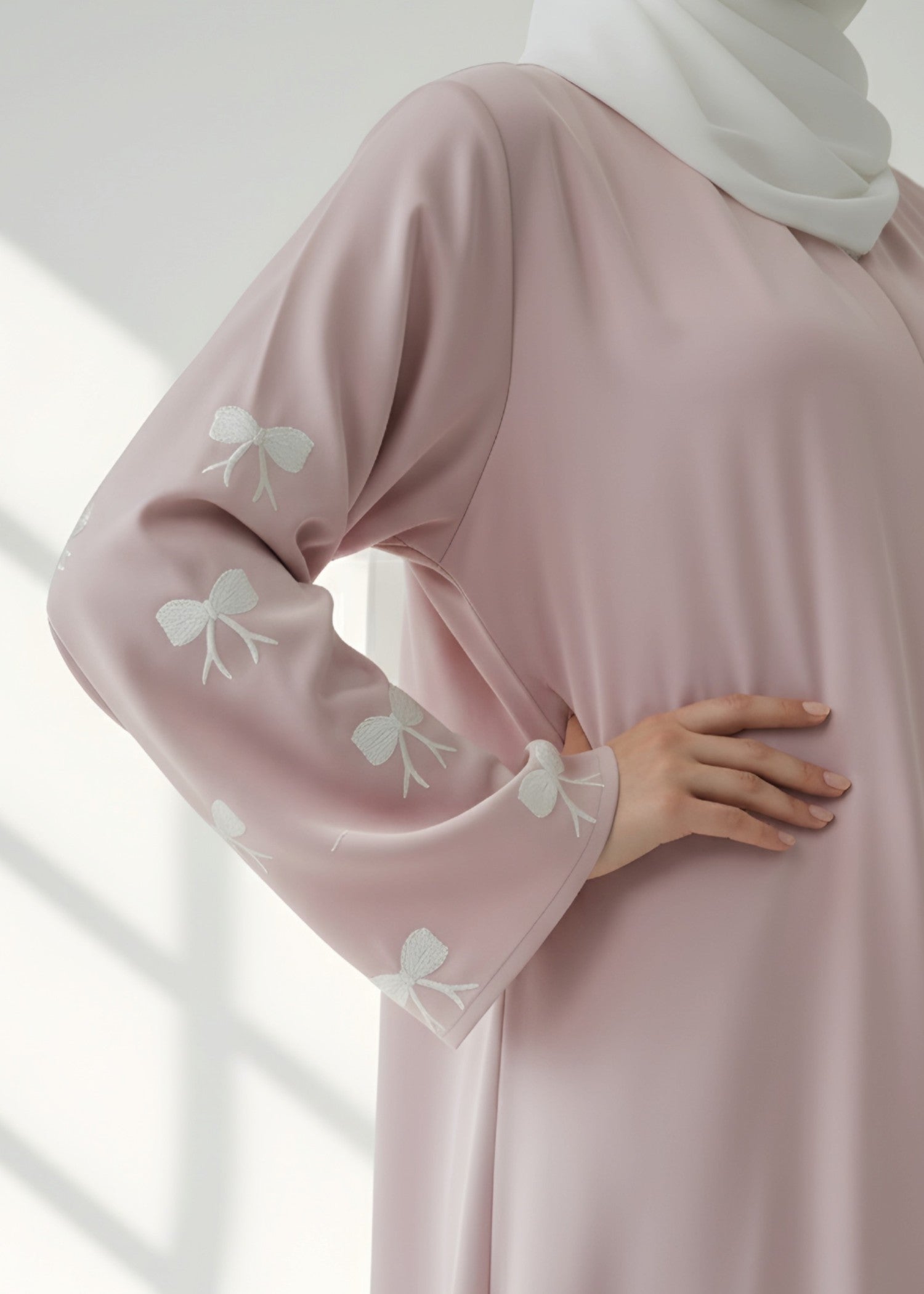 nidha blend Abaya in Cherry blossom pink