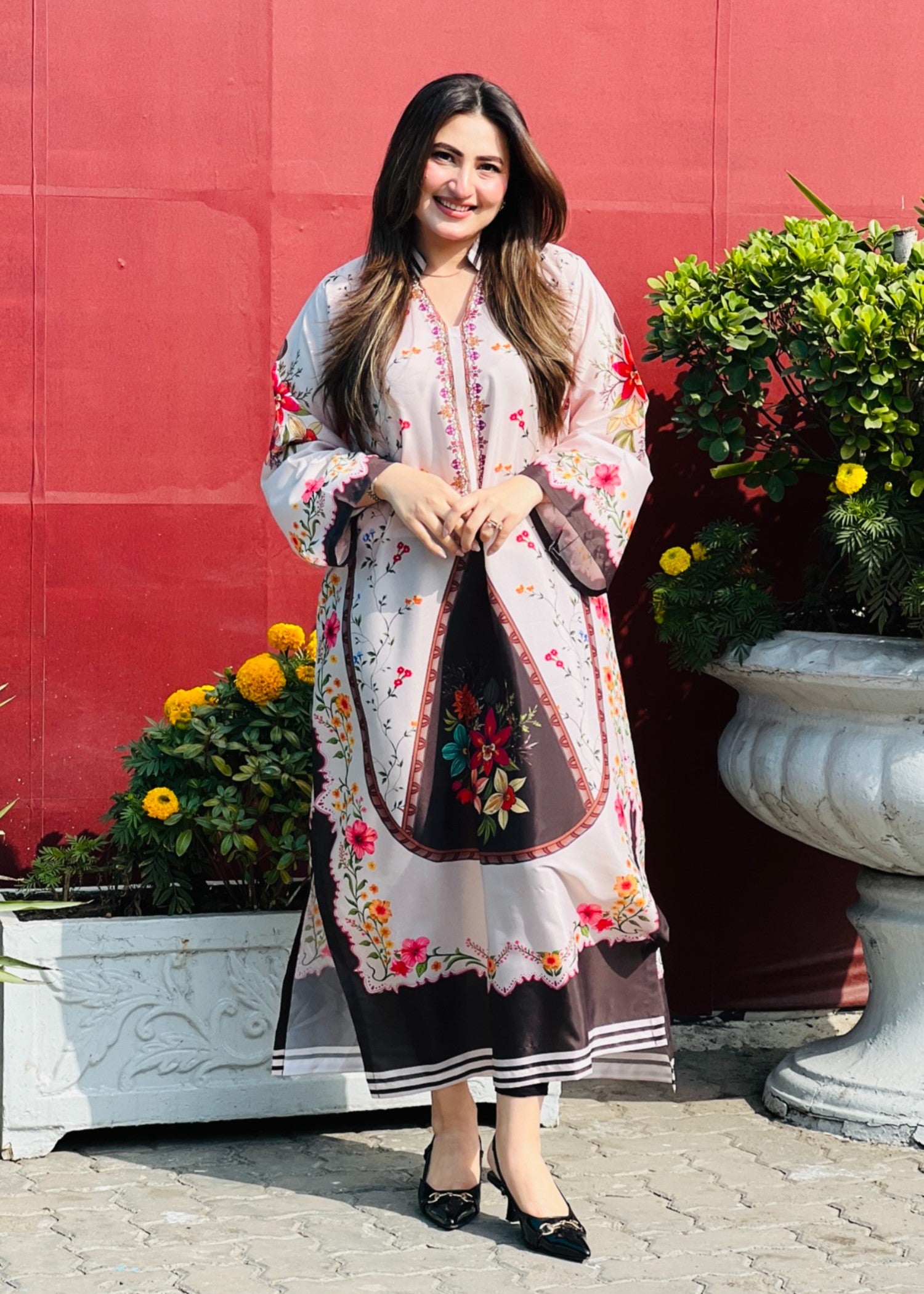 grip Kaftan in Baby pink