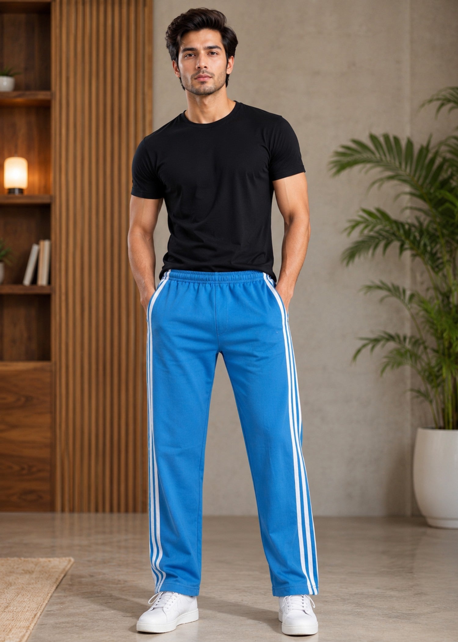 cotton Trousers in Azure