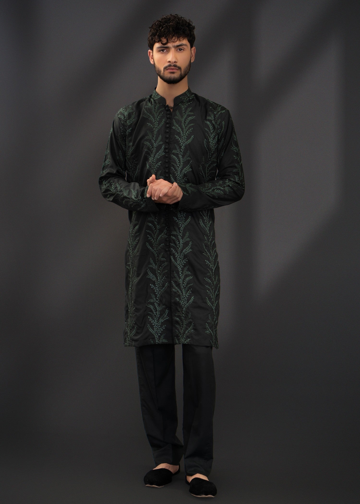wash & wear Kurta Set in Green