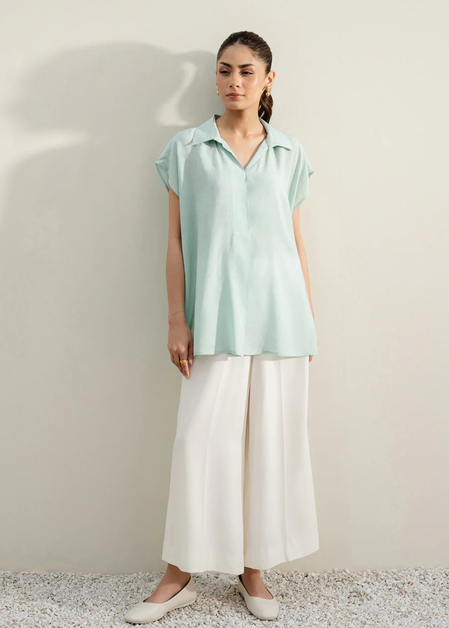 crepe Kurti in Aquamarine