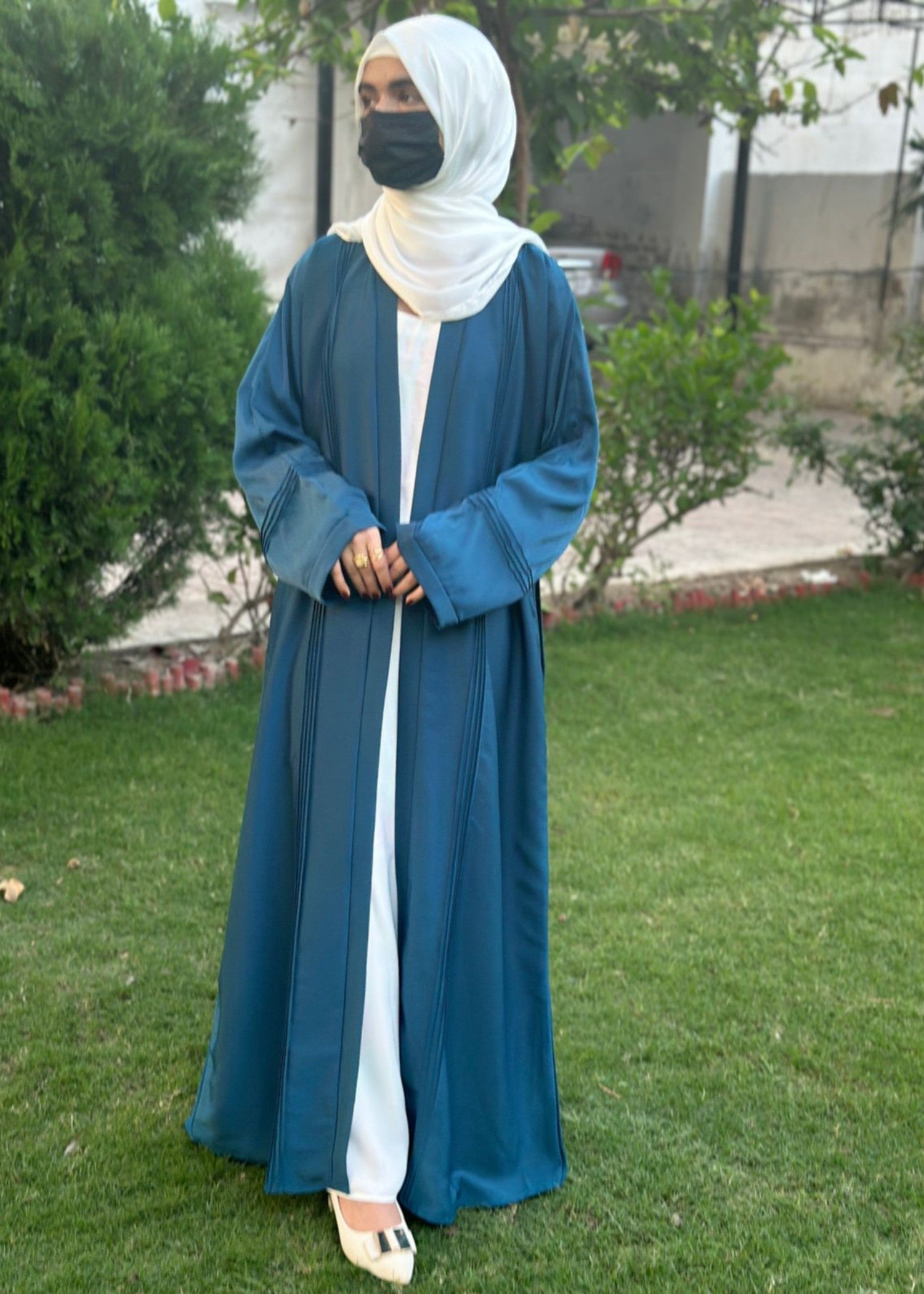 thai silk Abaya in Sea green