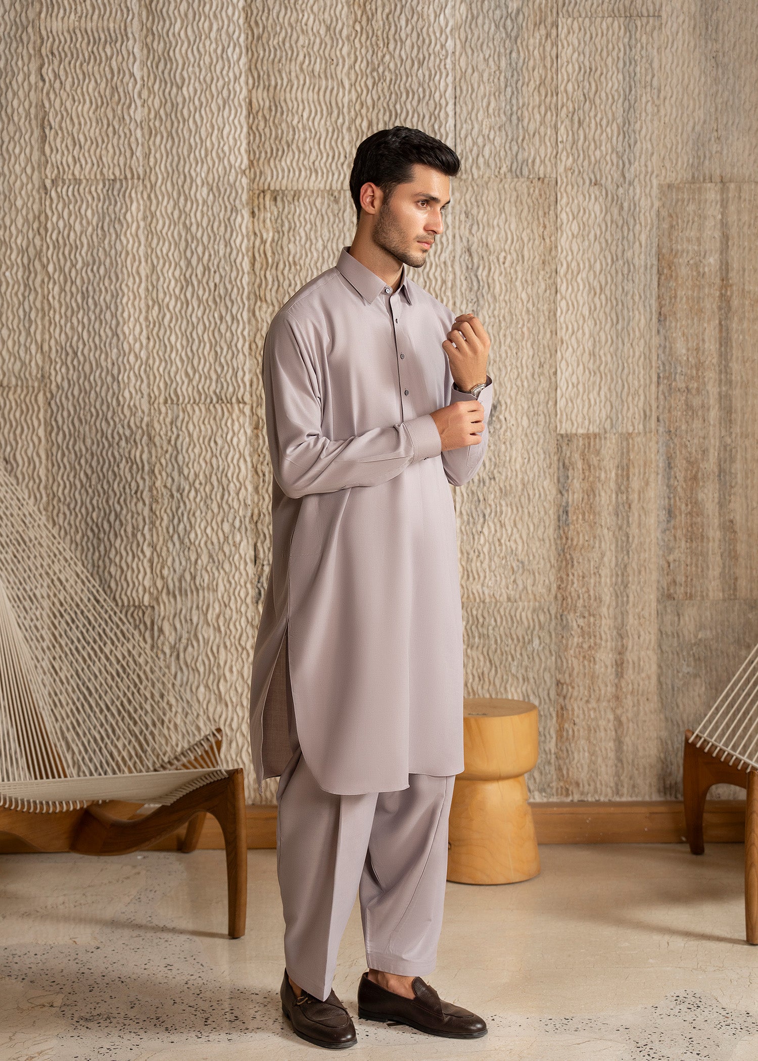 wash & wear Shalwar Kameez in Lavender by Buraq