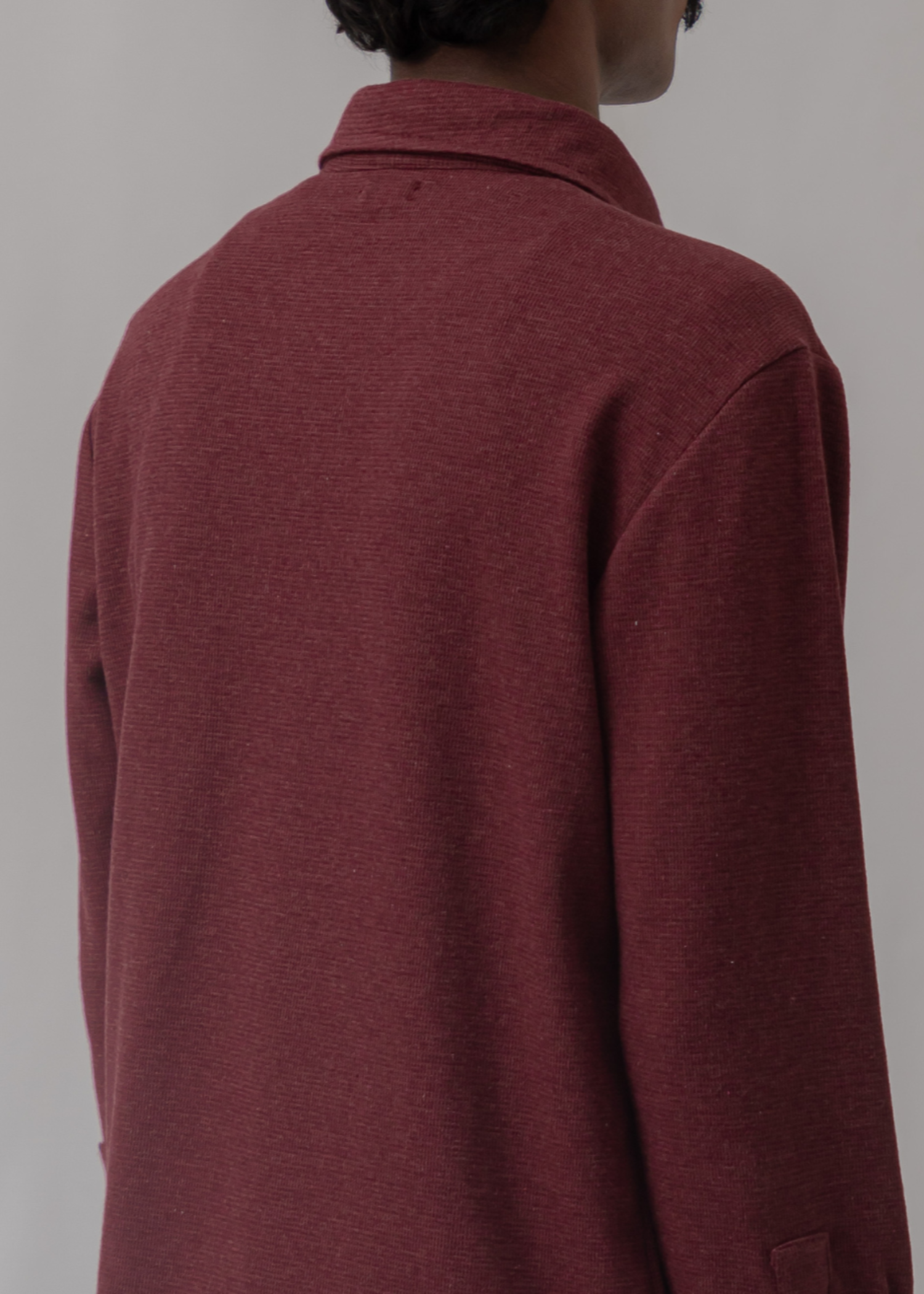 fleece jersey knit Casual Shirt in Maroon