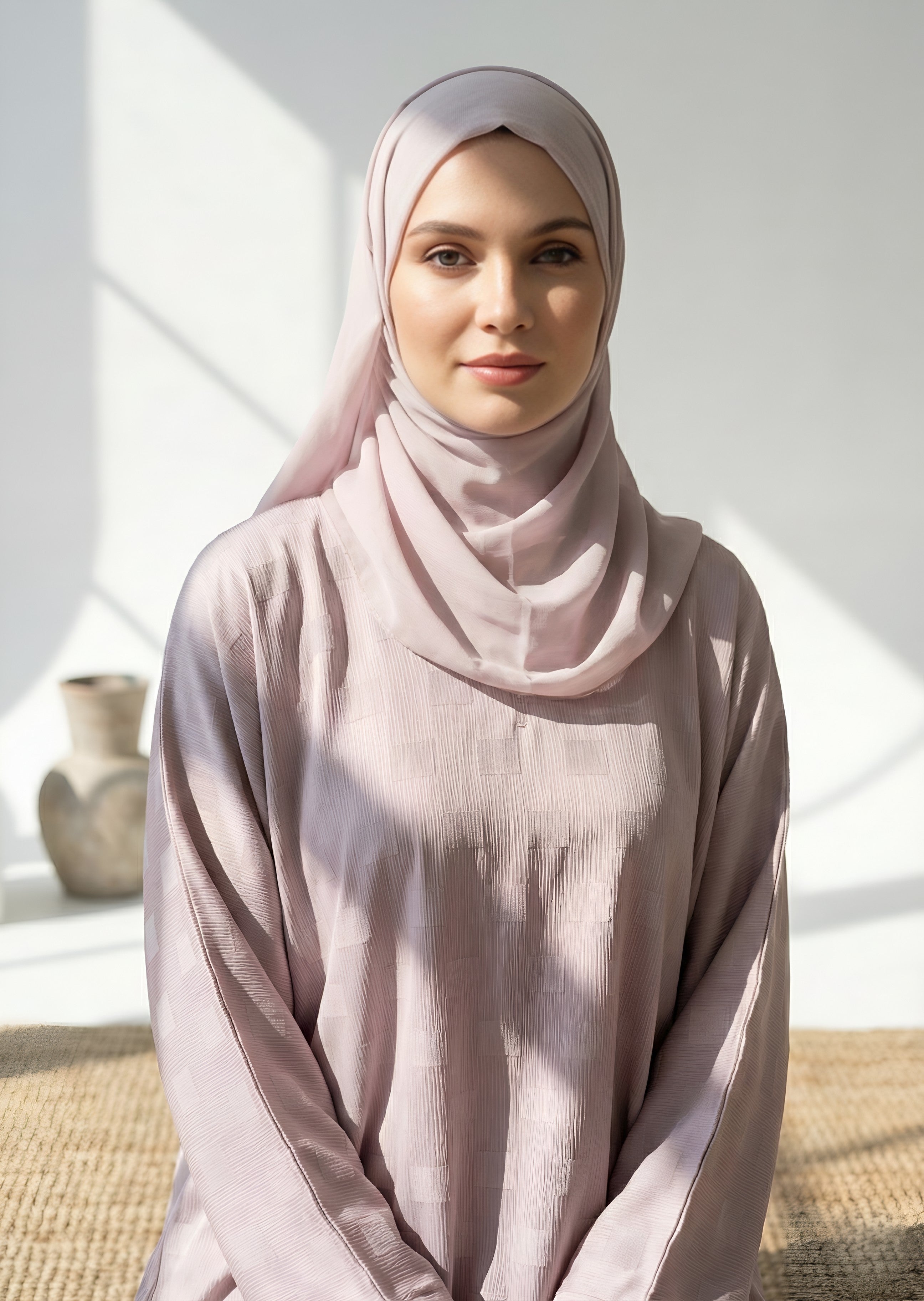 nidha Abaya in Pastel pink