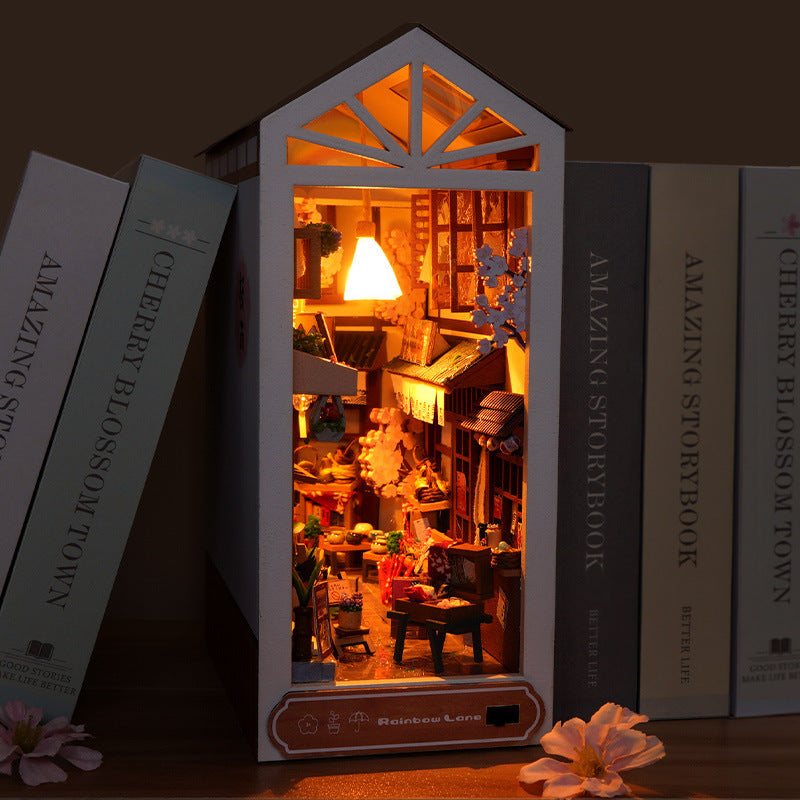 Cottage After Rain Alley Assembled Three-dimensional Book Stand Model Ornaments