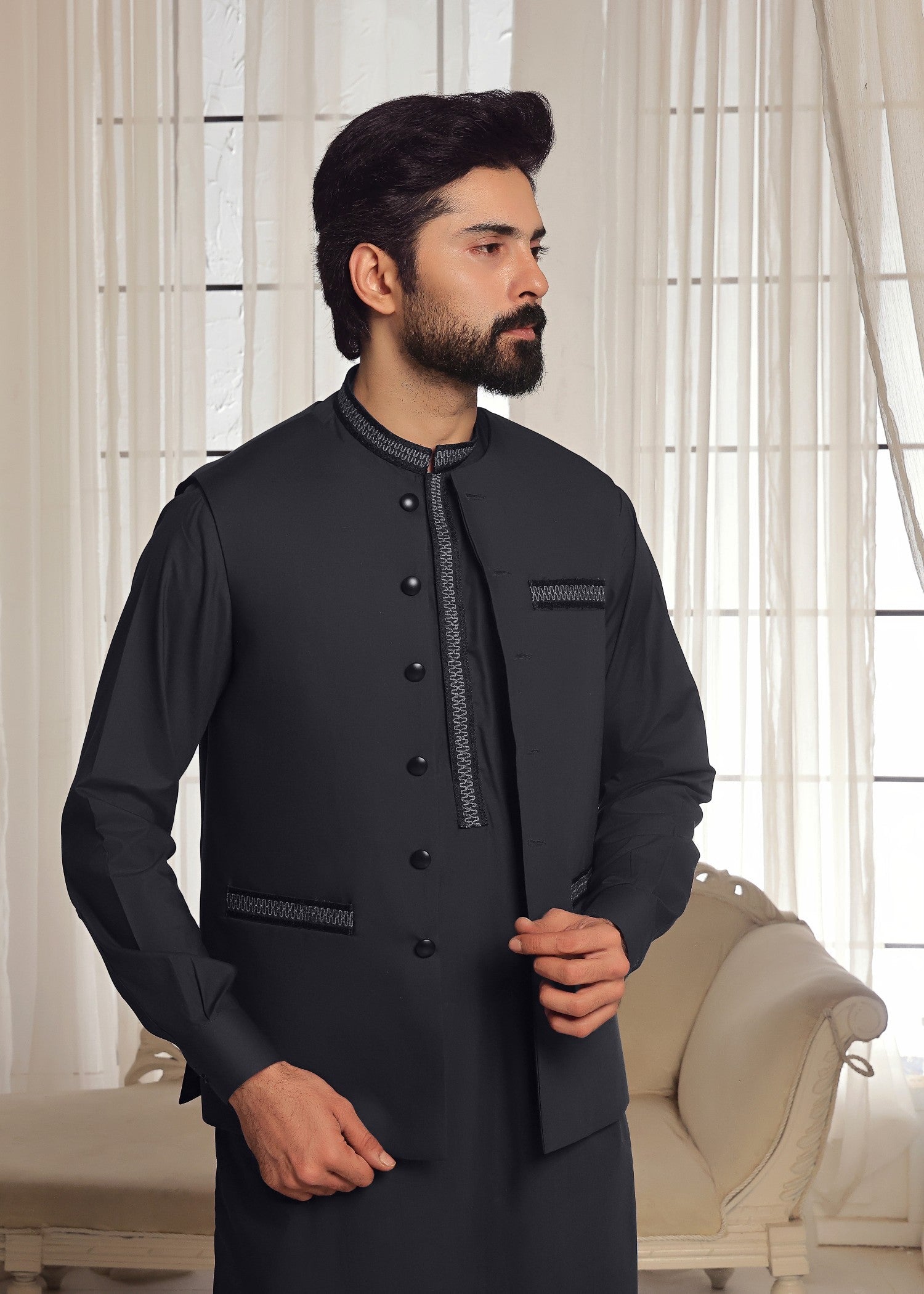 wash & wear Waistcoat in Grey