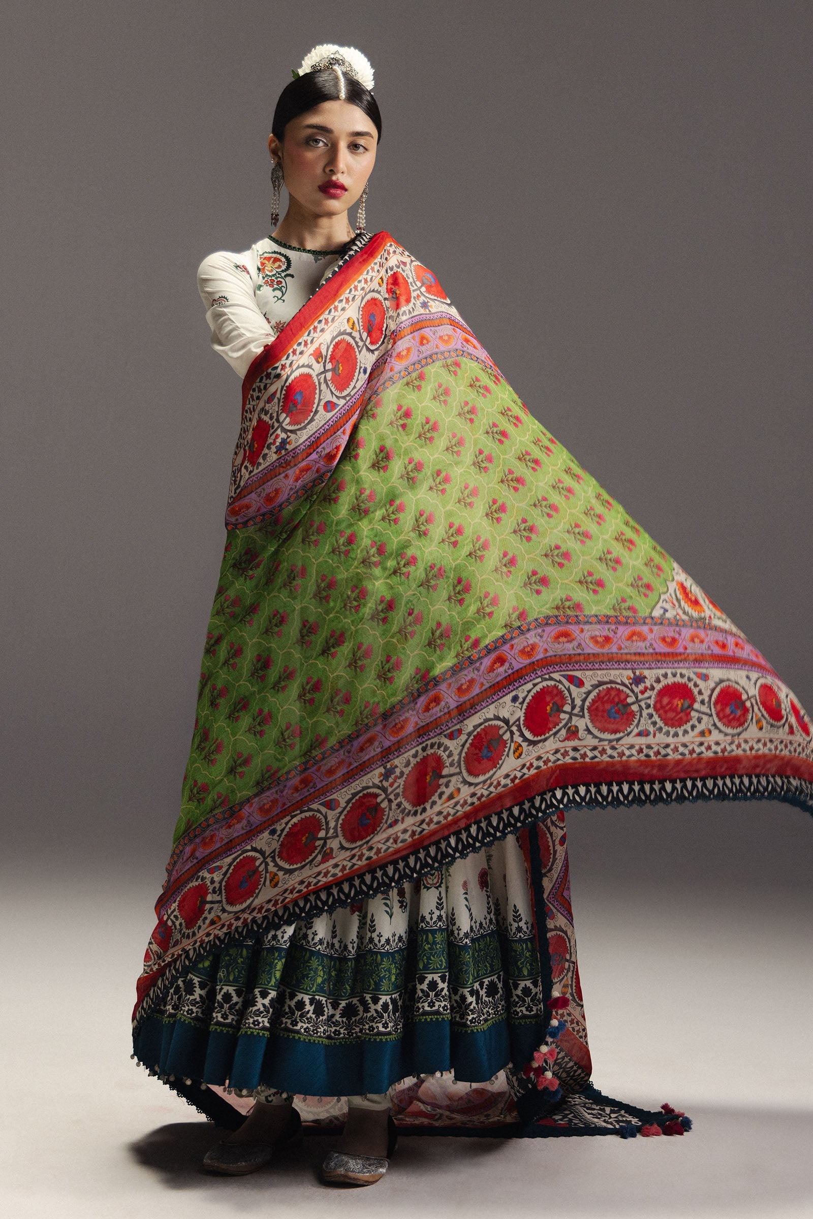 Anarkali Festive Luxury Lawn – Mehruba-D10
