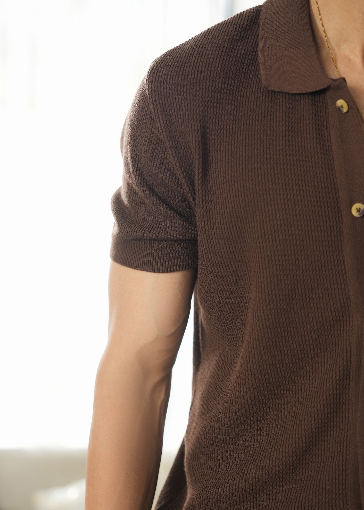 cotton Casual Shirt in Maple brown