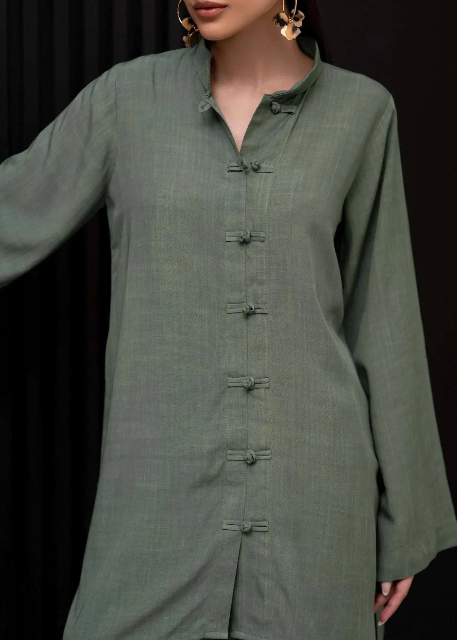 irish linen Co ord Sets in Olive green
