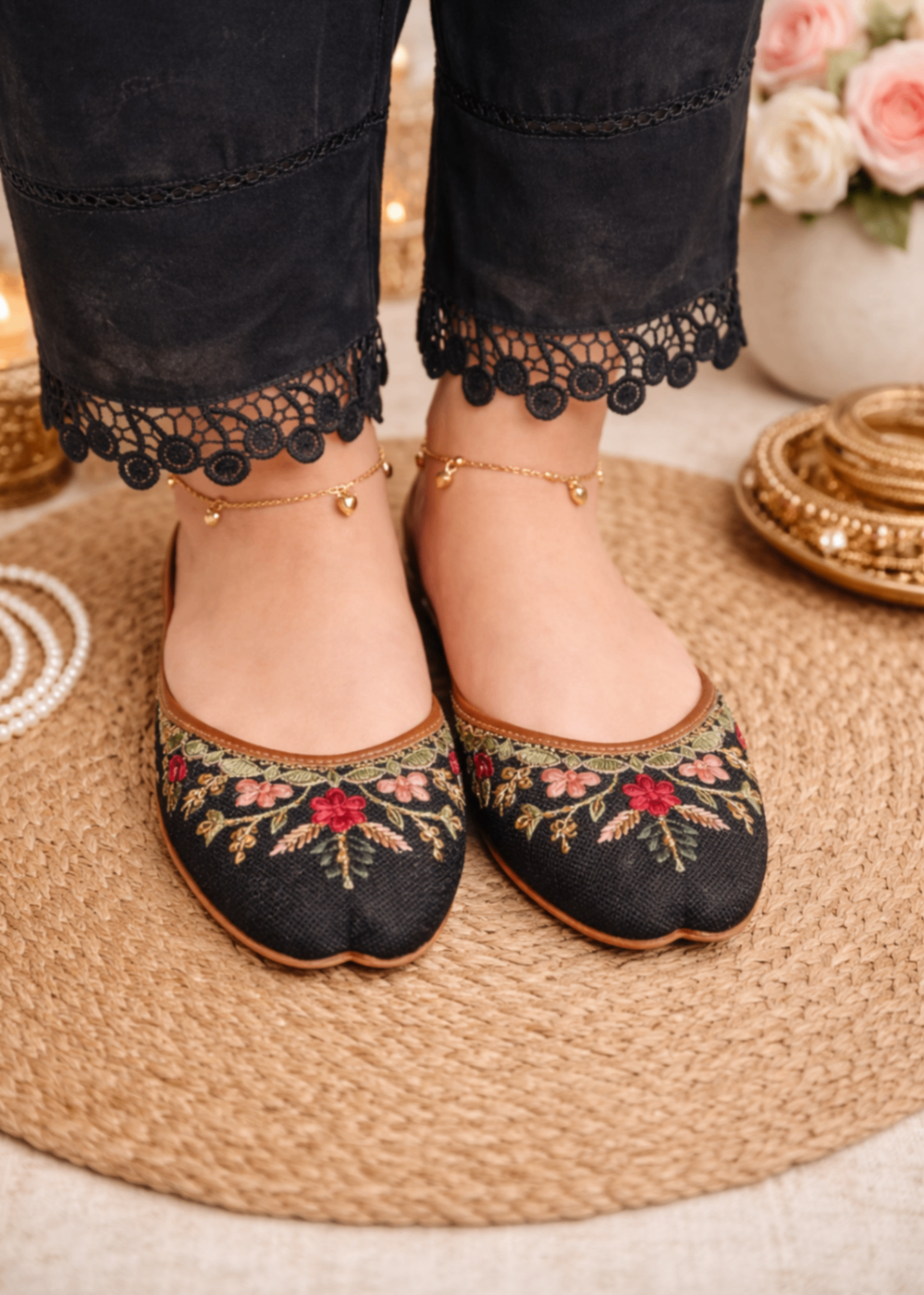 Khussa in Black by - High Quality Women Khussa BNV2255