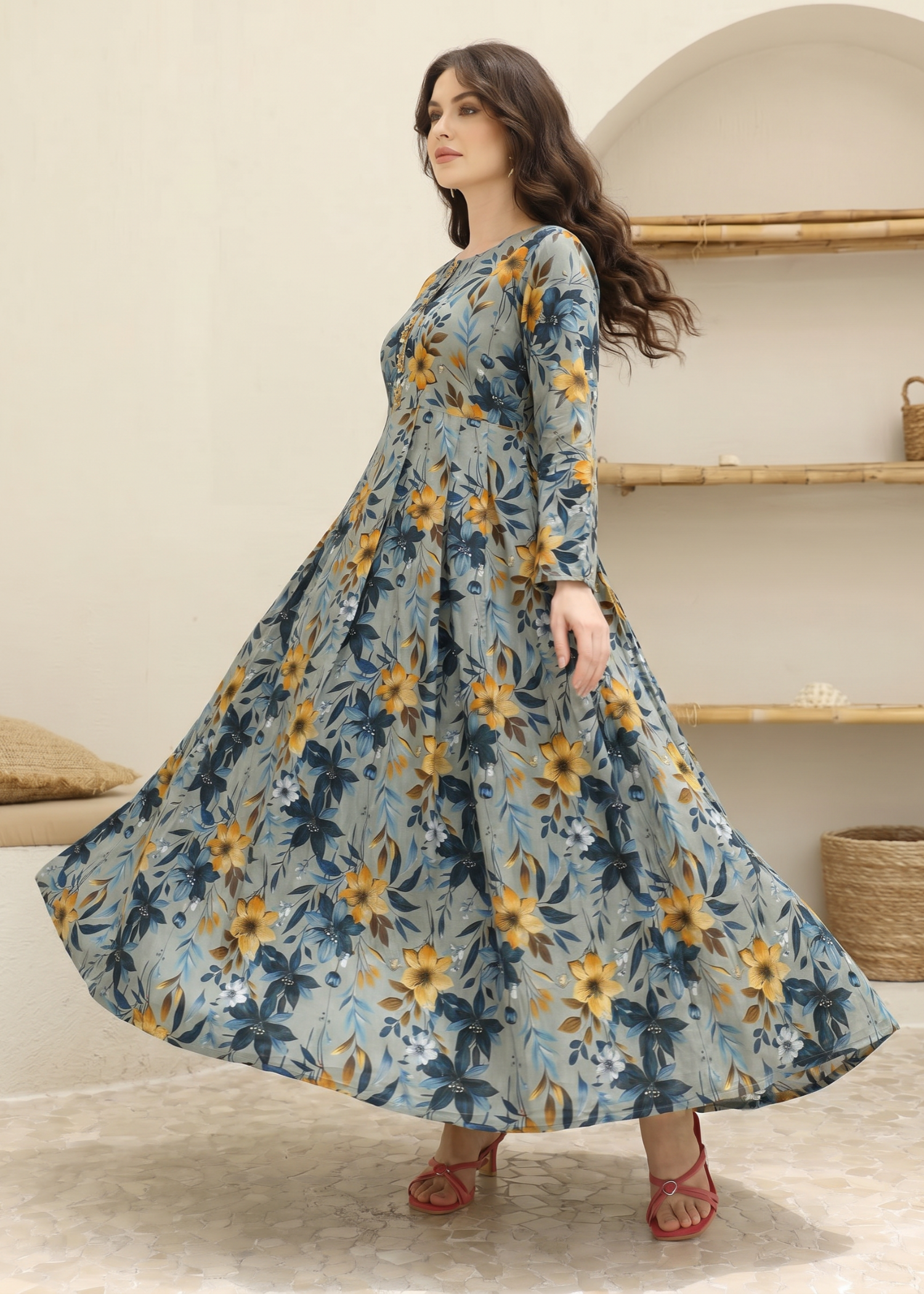 lawn Maxi in Steal grey