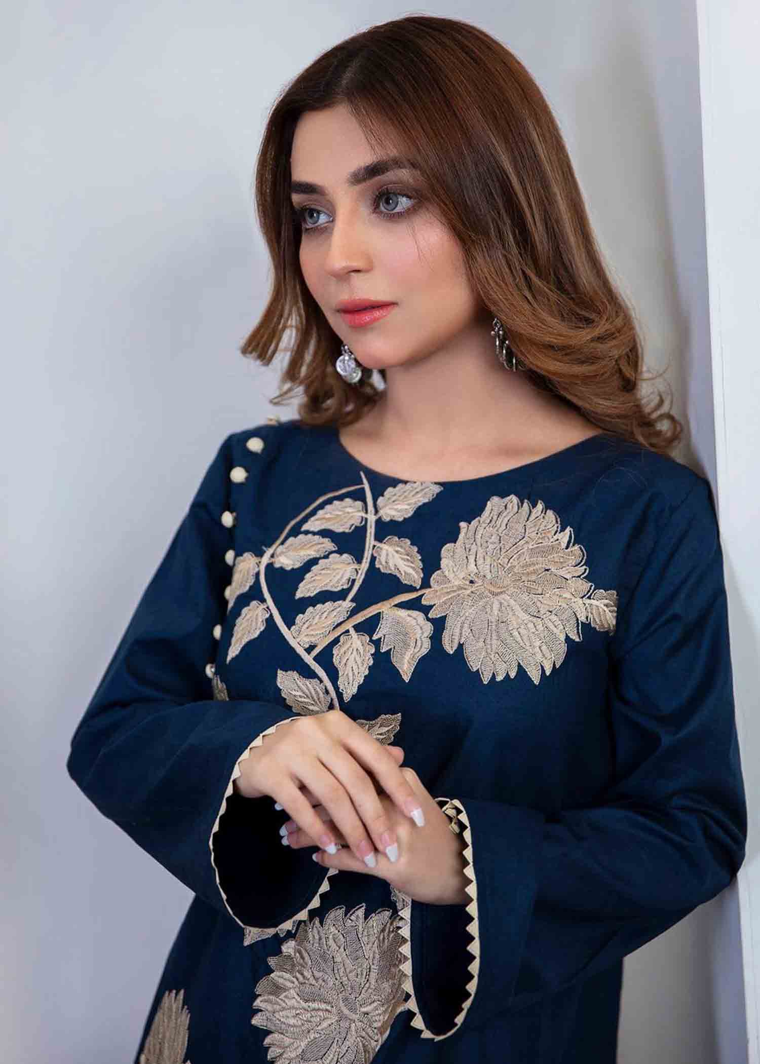 lawn Kurti in Blue