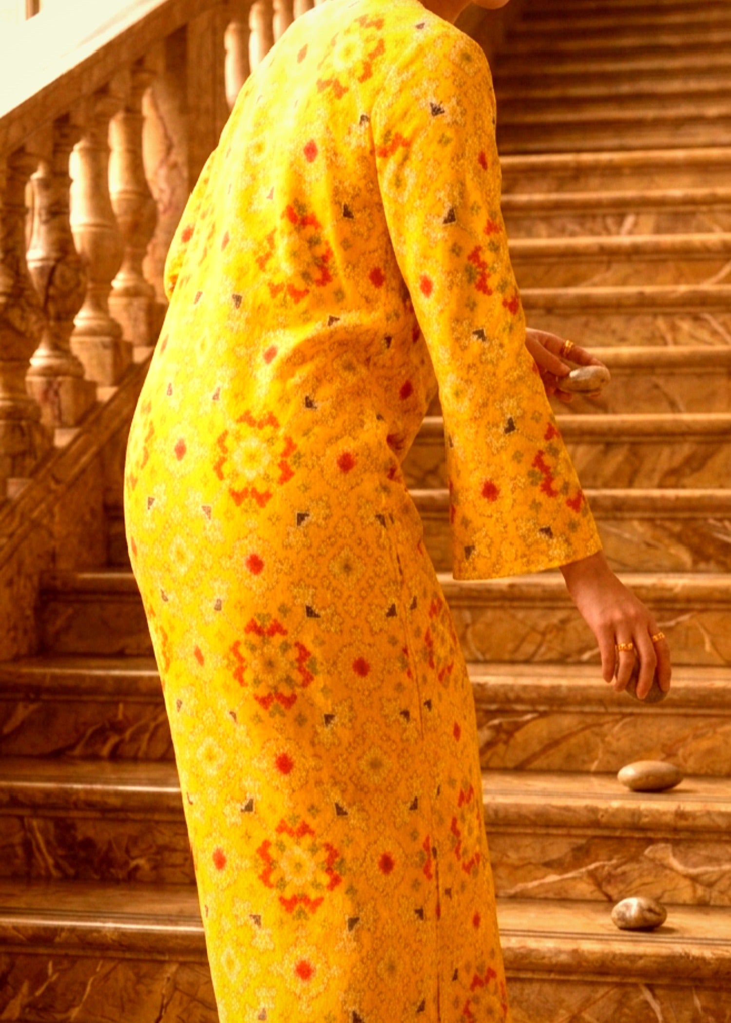 pure viscose Kaftan in Yellow