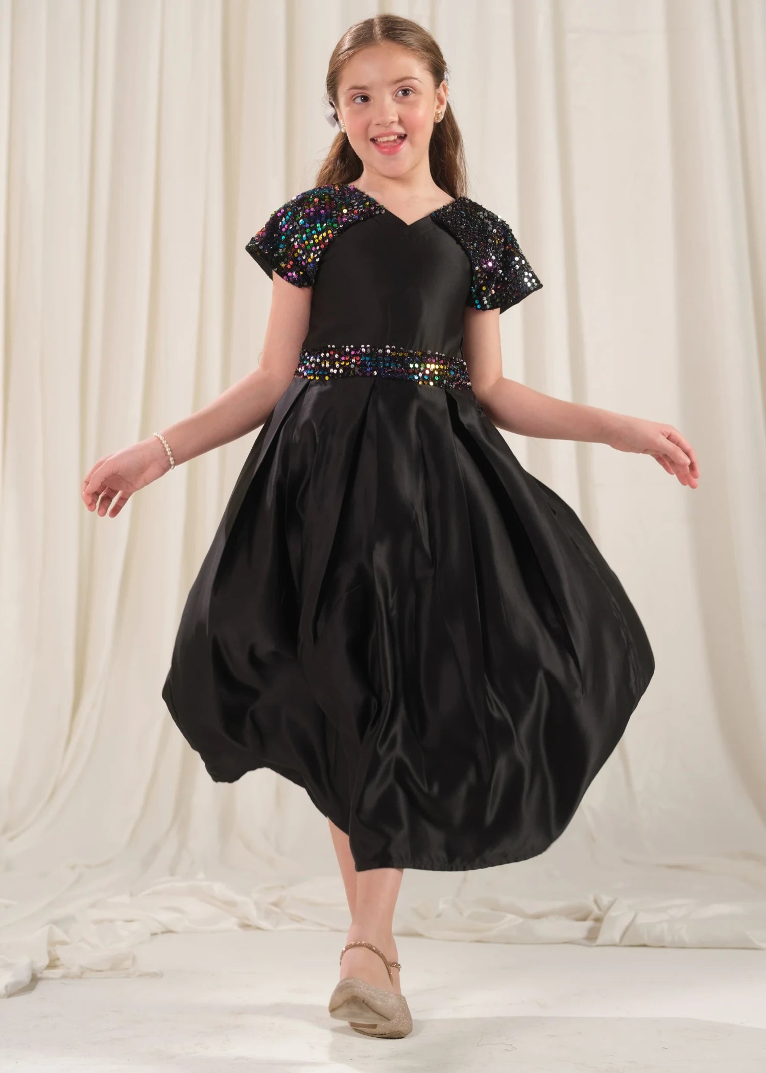 silk Frock in Black