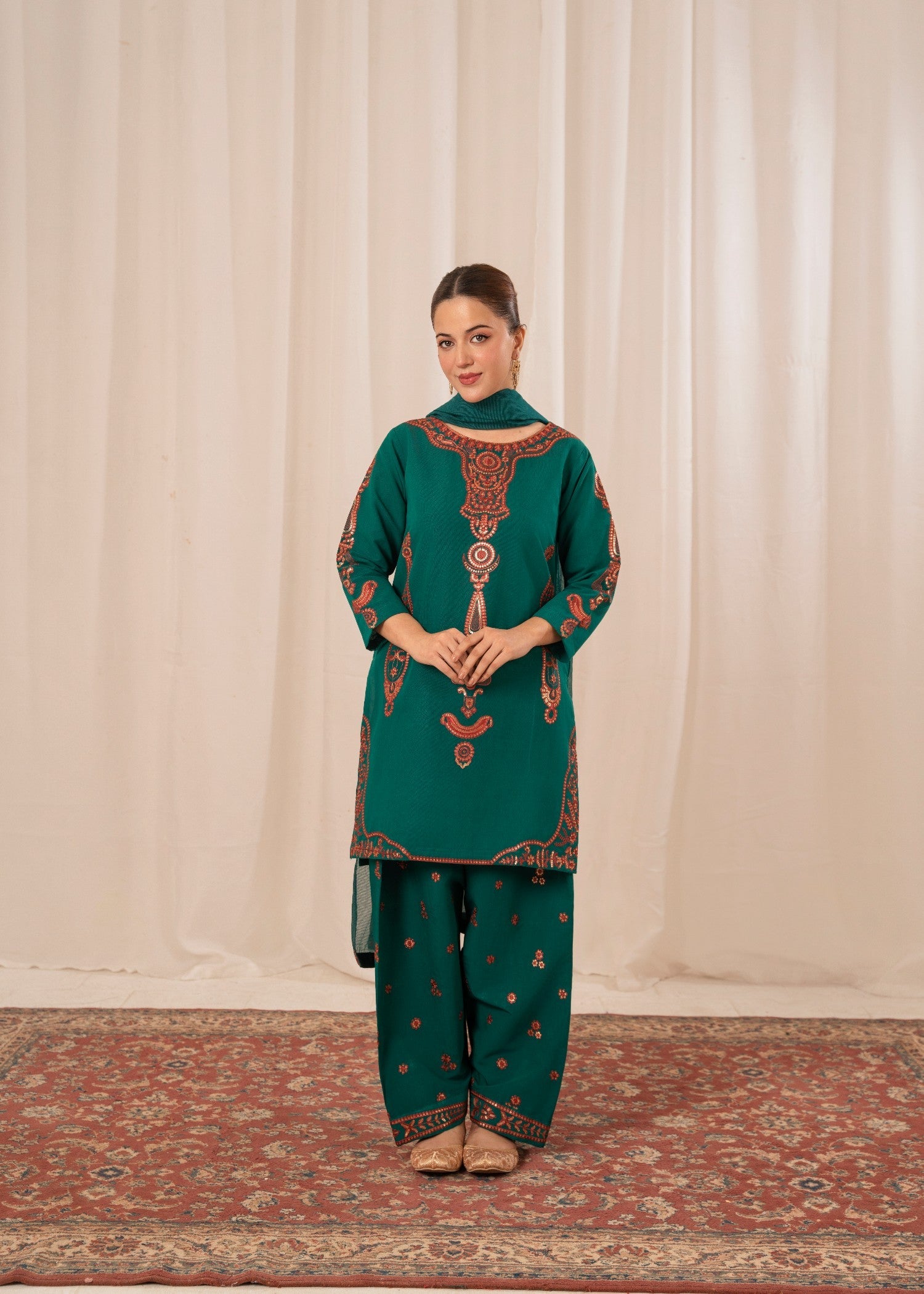 cotton viscose Kurta Set in Hot pink