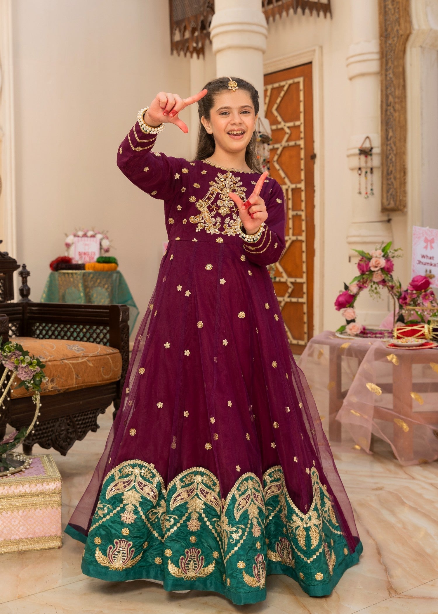 net Pishwas in Purple