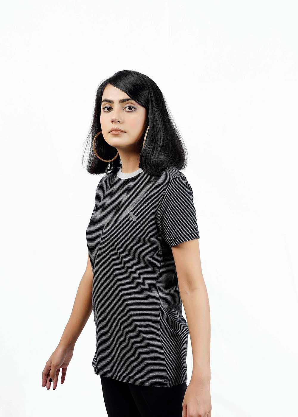 single jersey knit T Shirt in Graphite