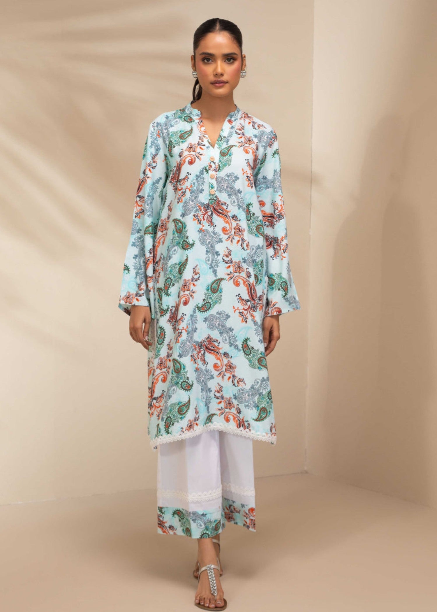 cotton Kurta Set in Sky blue