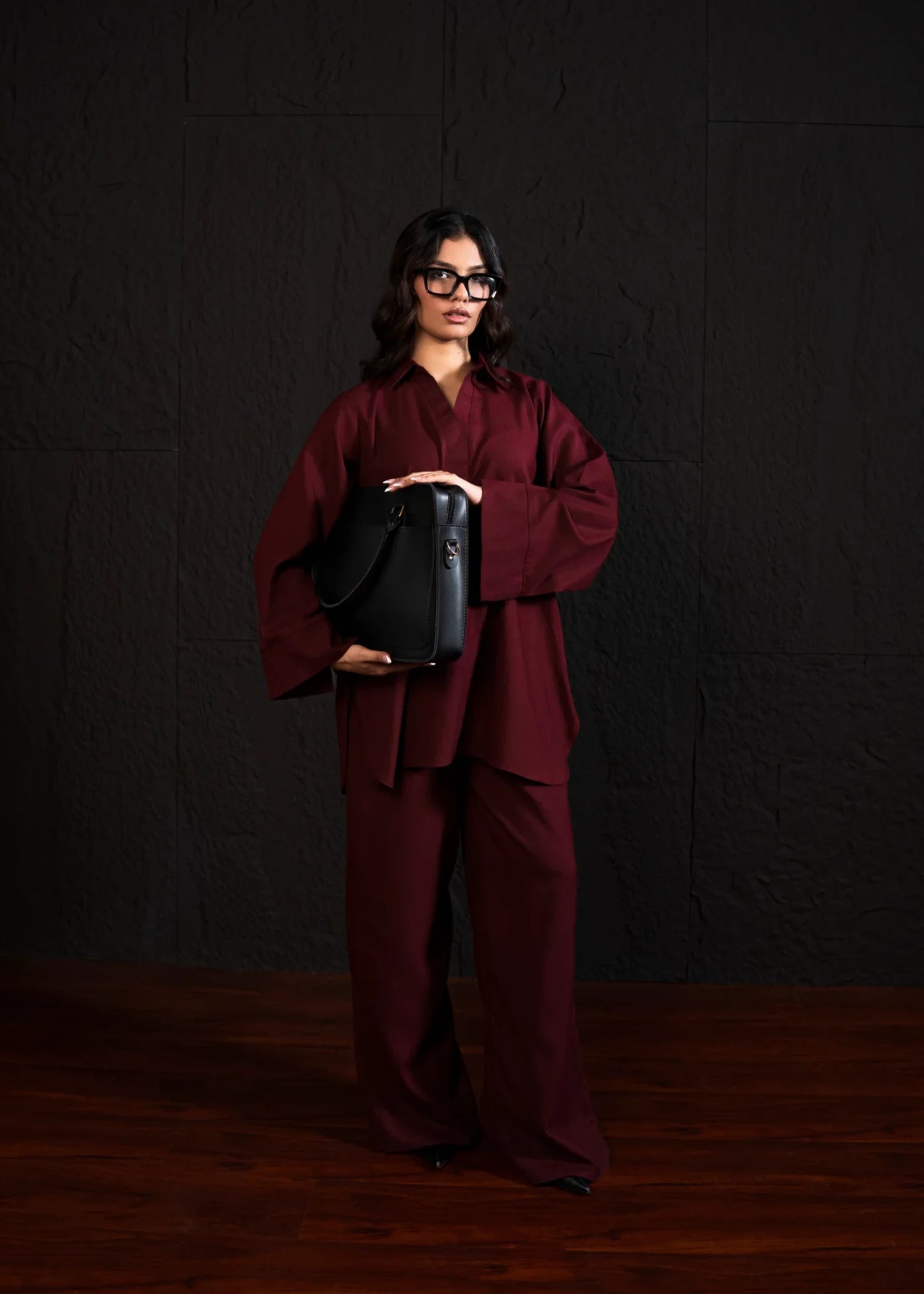 marina Co ord Sets in Burgundy