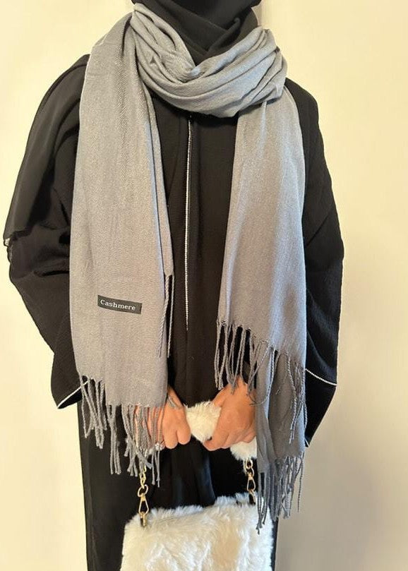 cashmere wool Hijab in Grey