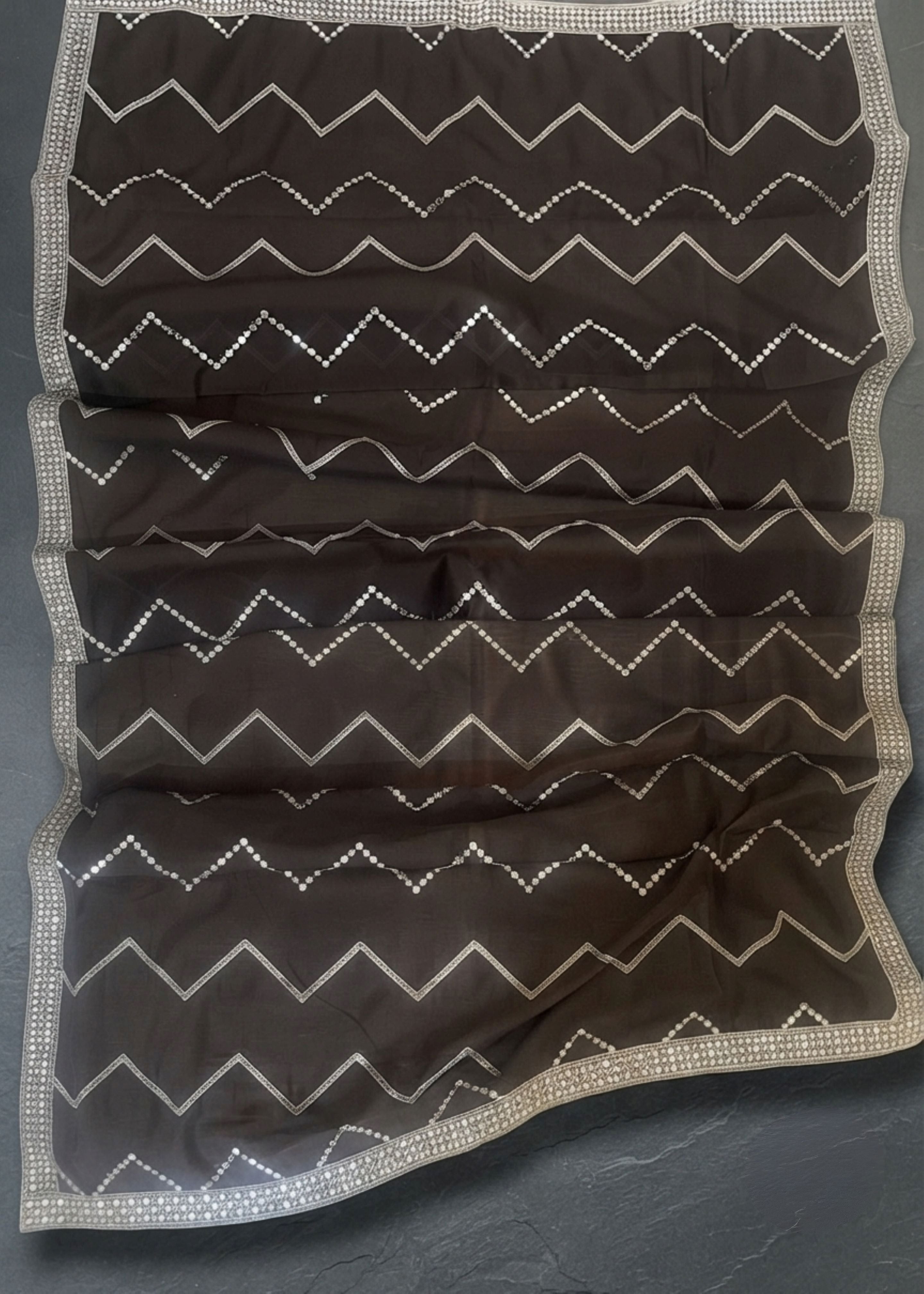 polycotton Kurta Set in Chocolate brown