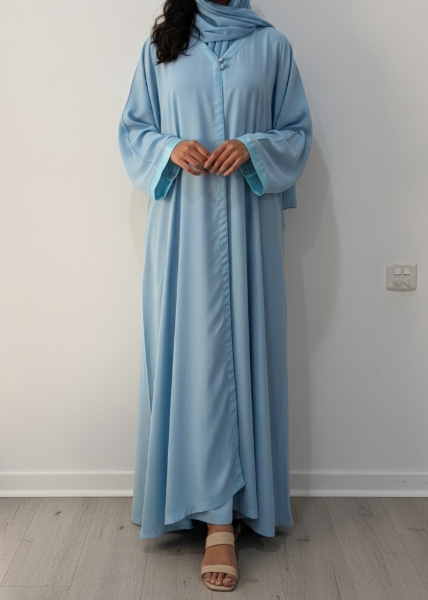 georgette Abaya in Sky blue