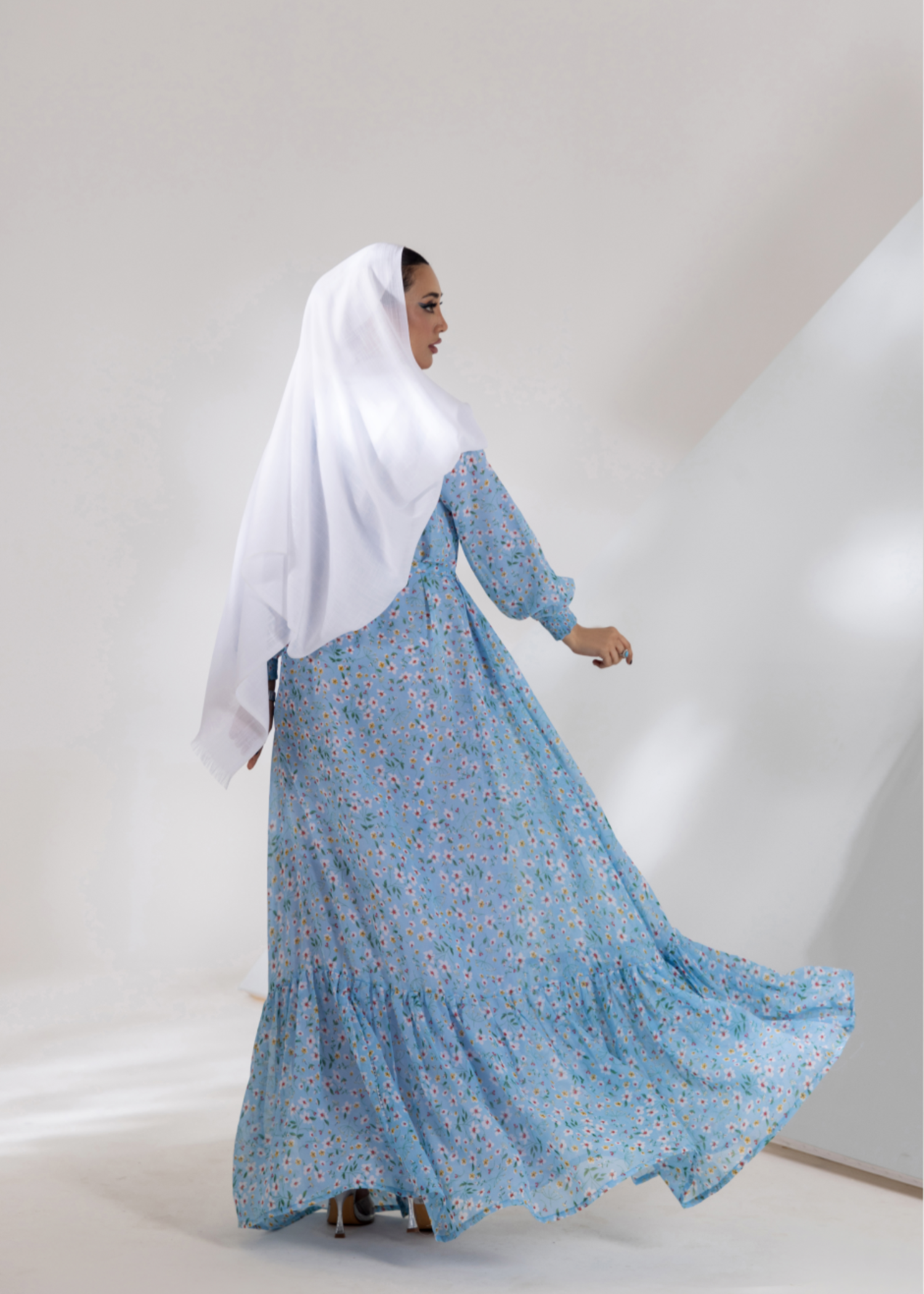 chiffon Maxi in Light blue