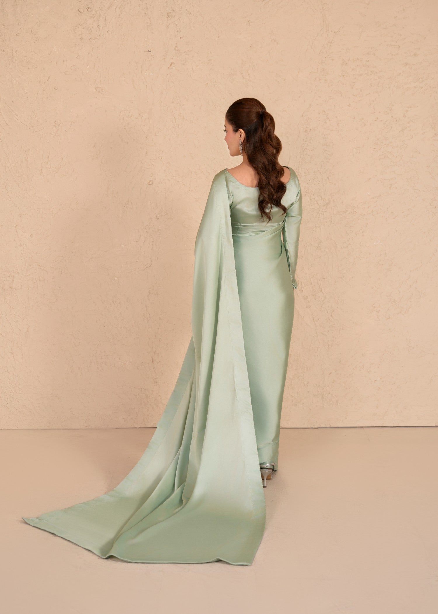 silk Saree in Tea green