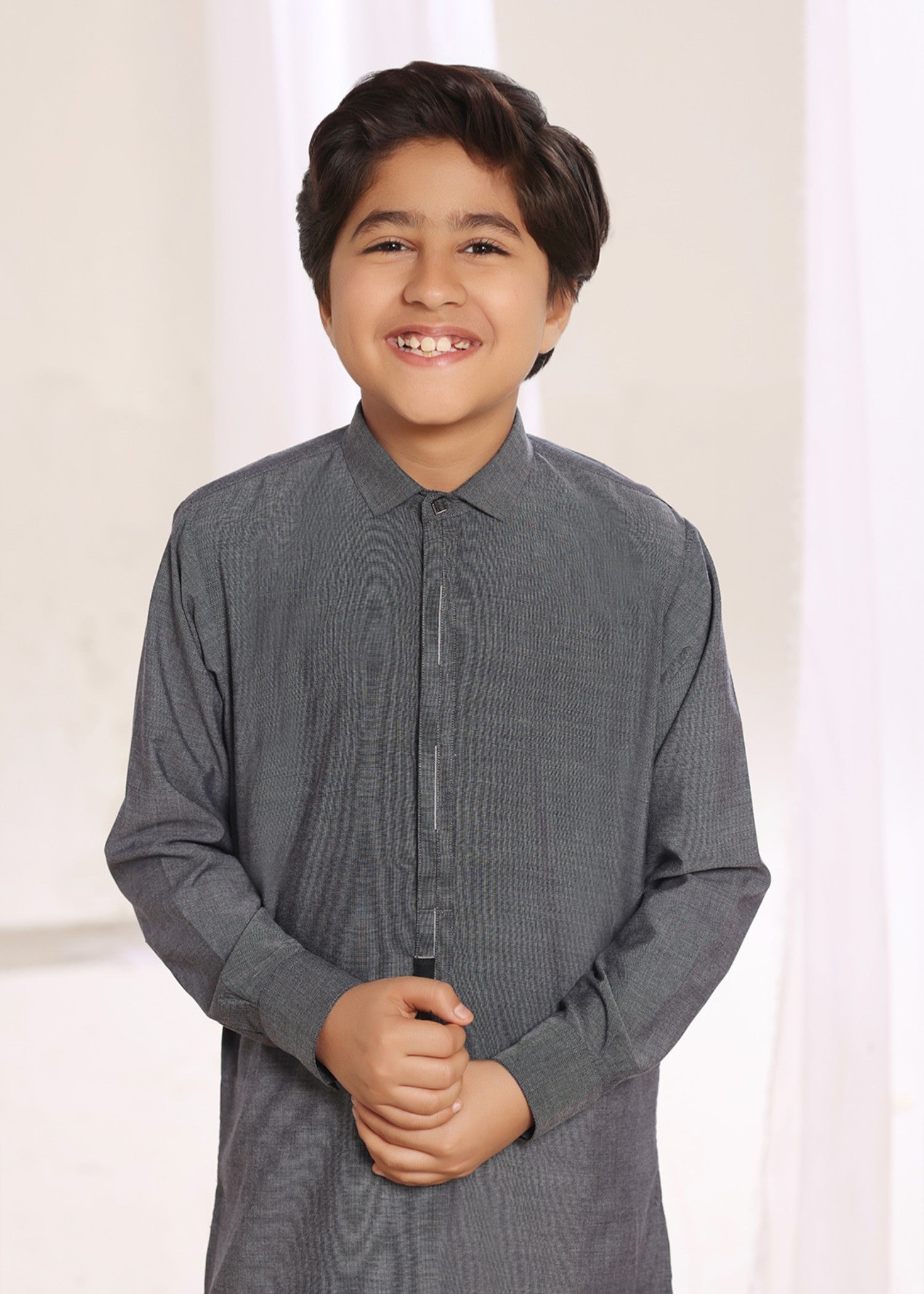 wash & wear Kurta Set in Dark grey