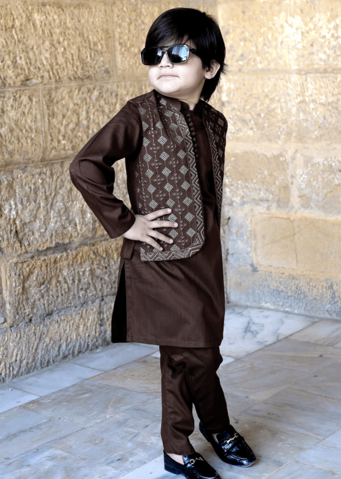 suiting Waistcoat in Chocolate brown