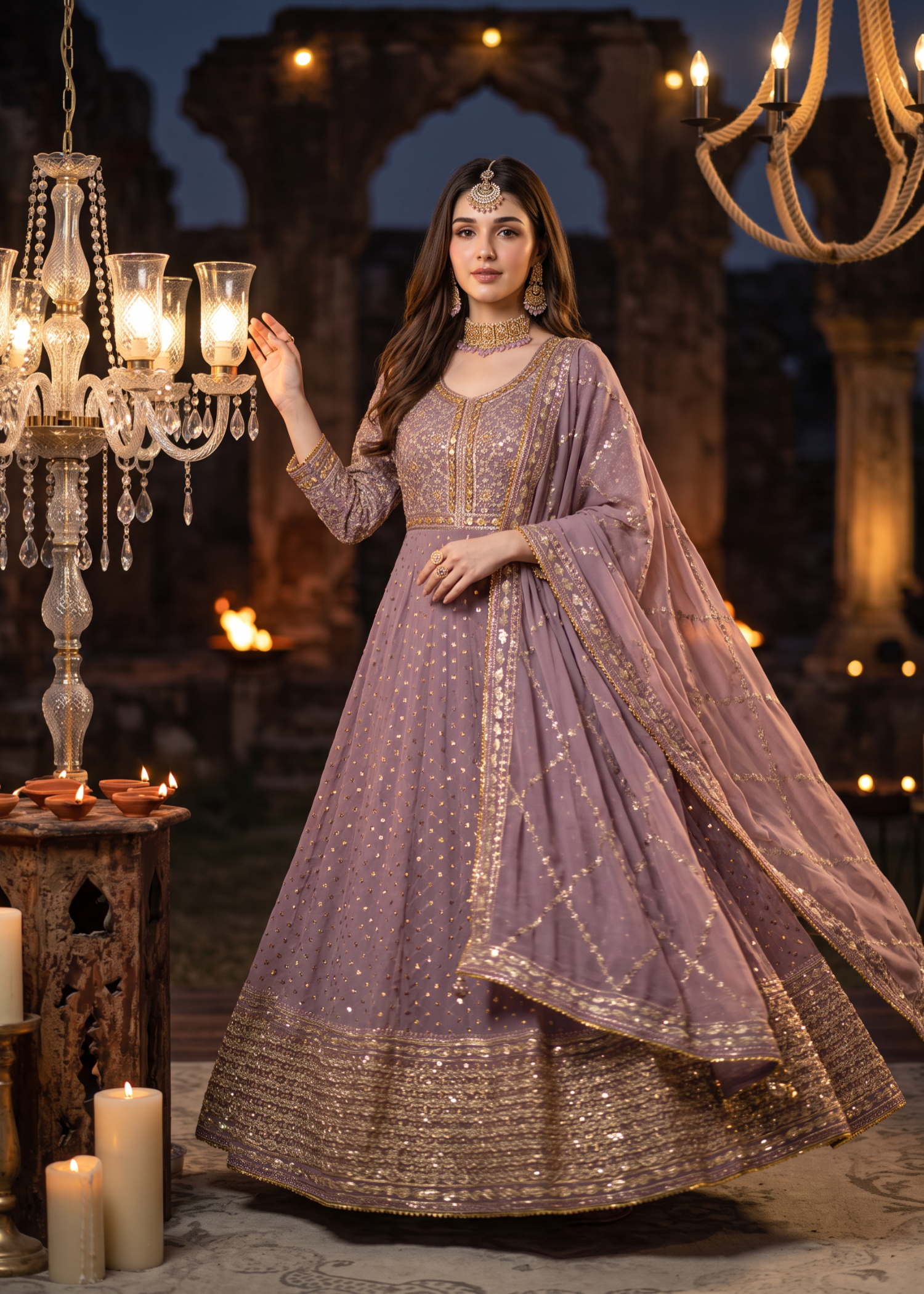 chiffon Maxi in Mauve