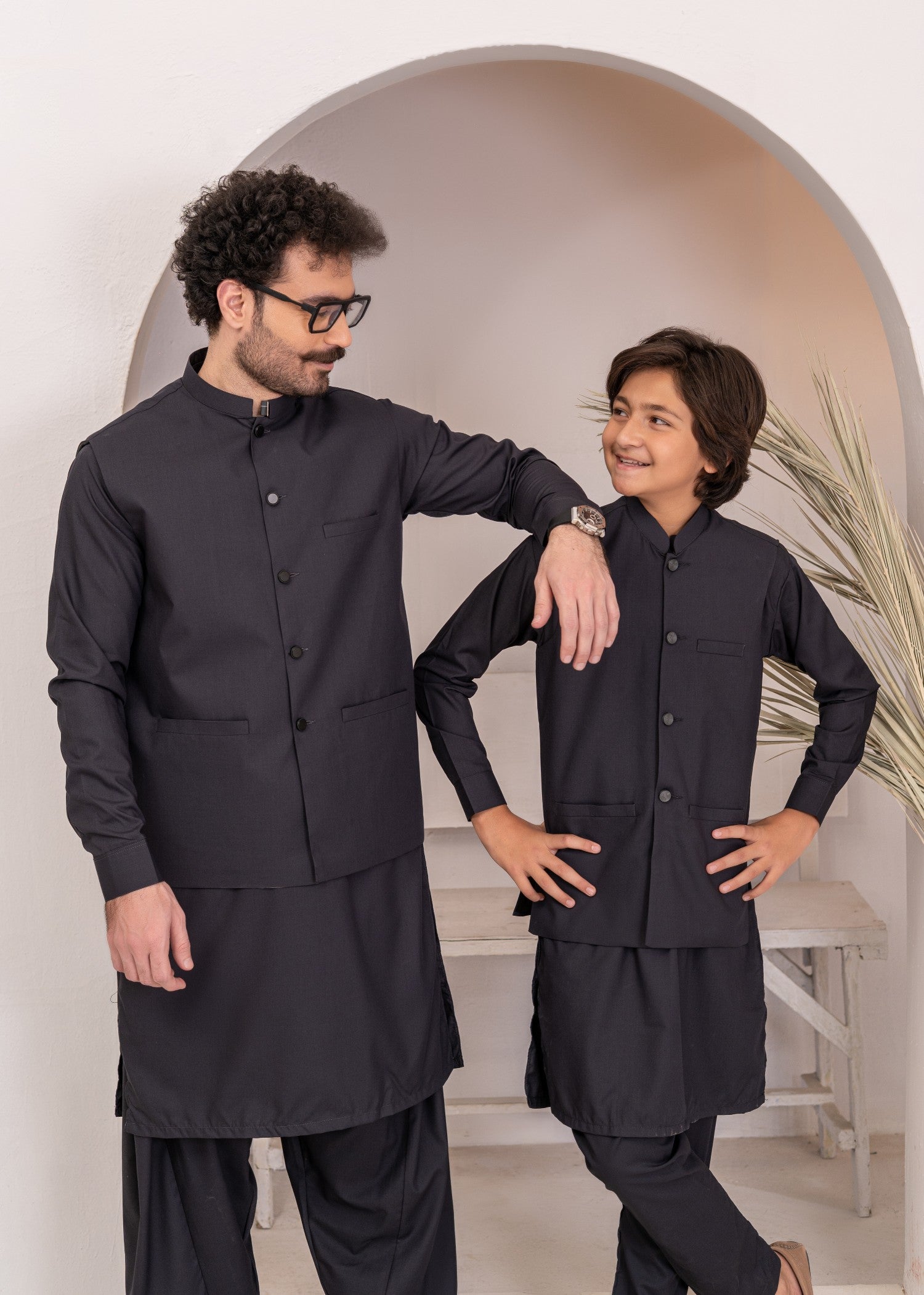 jamawar Waistcoat in Obsidian
