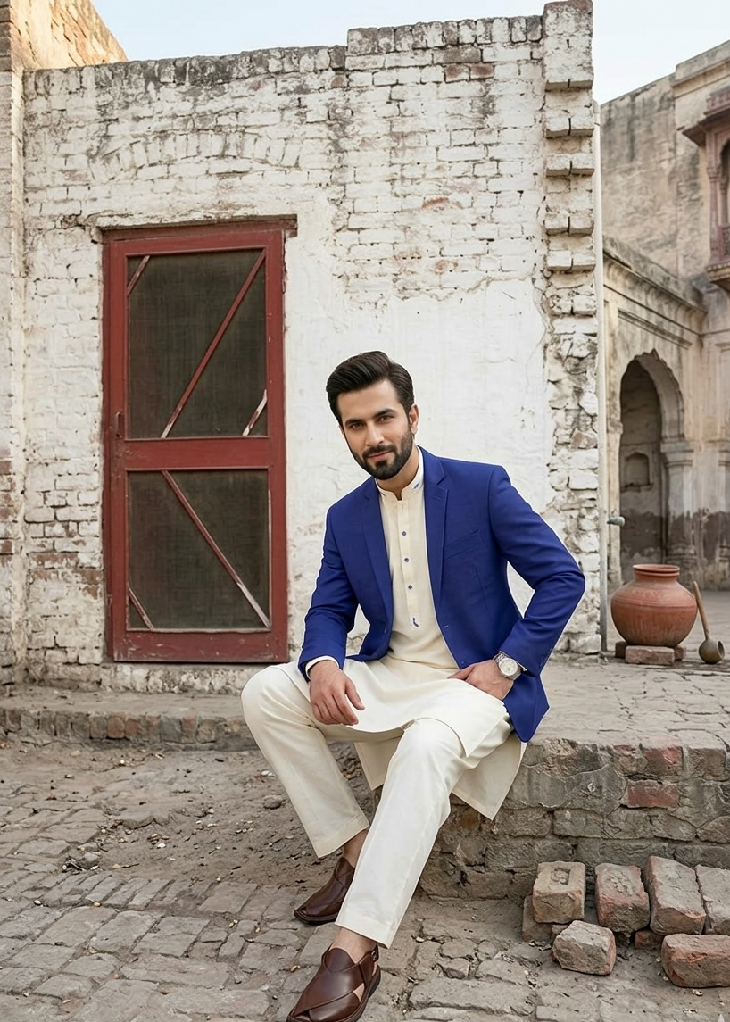 wool Blazer in Royal blue