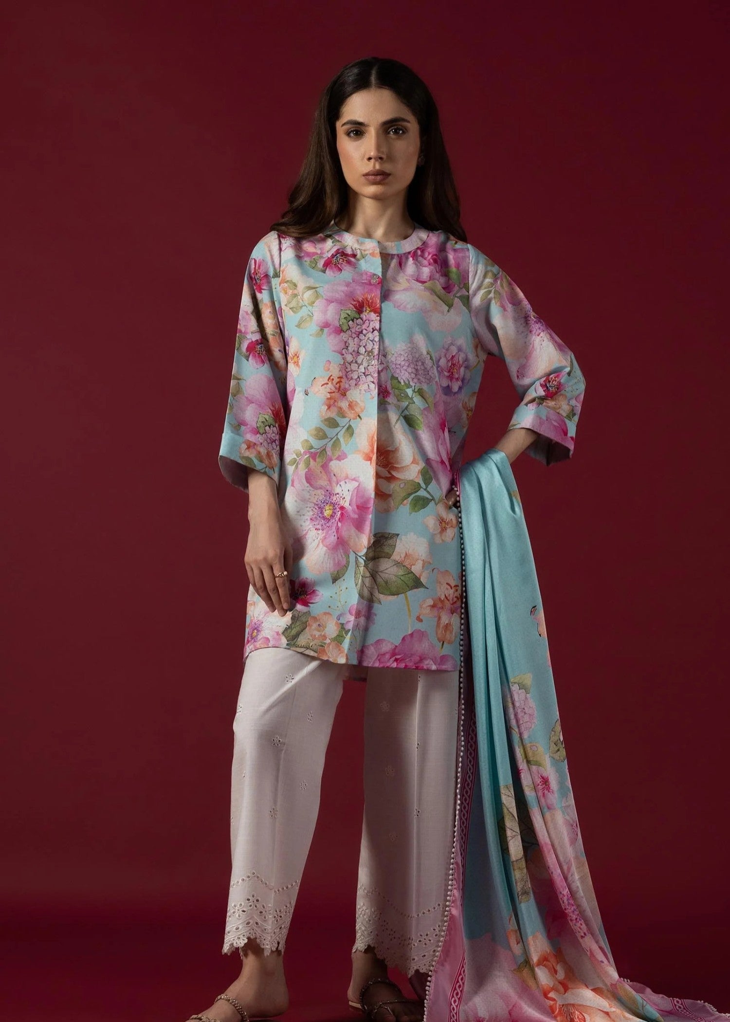 cambric Kurti in Multi