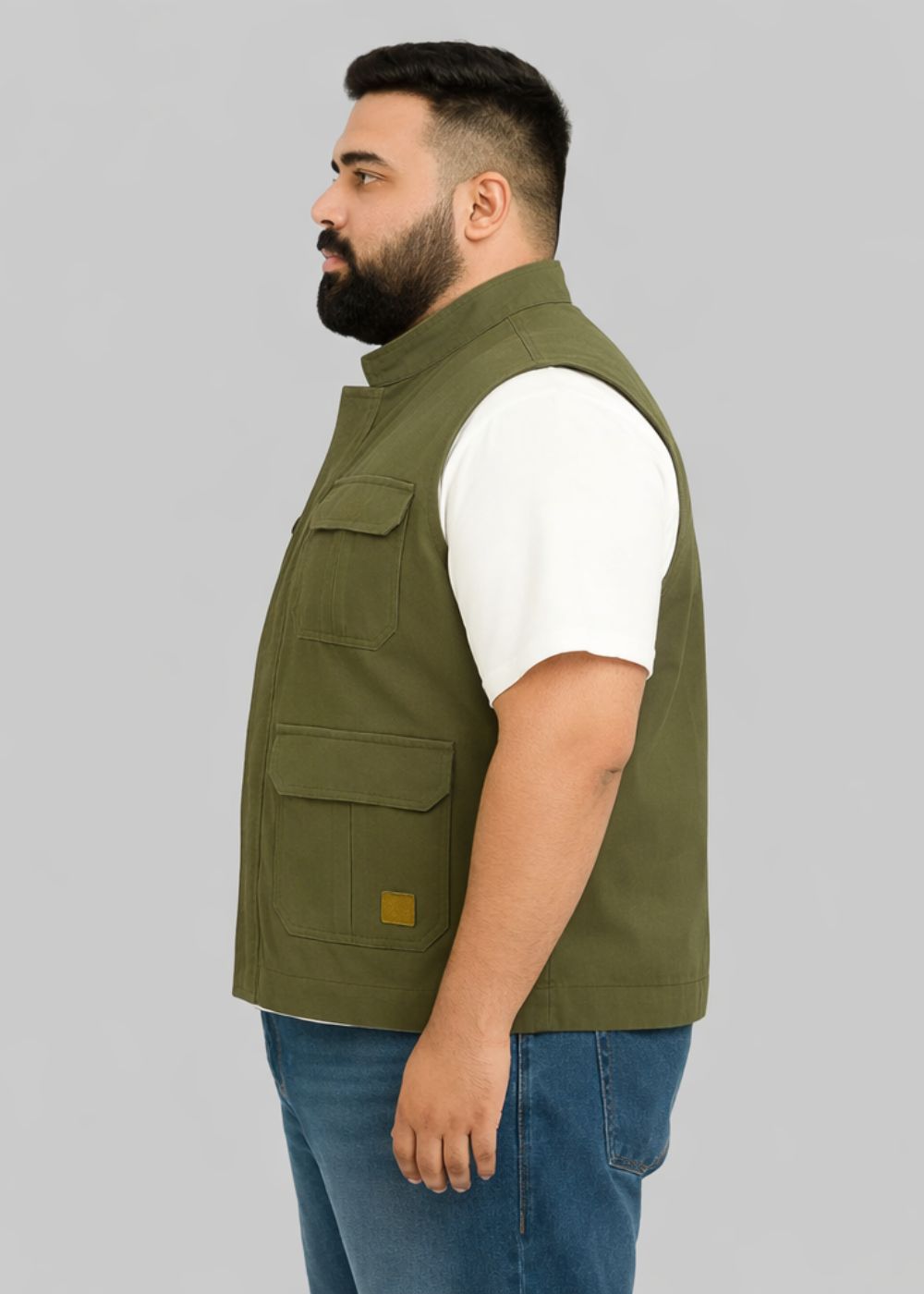 twill cotton Jacket in Olive green