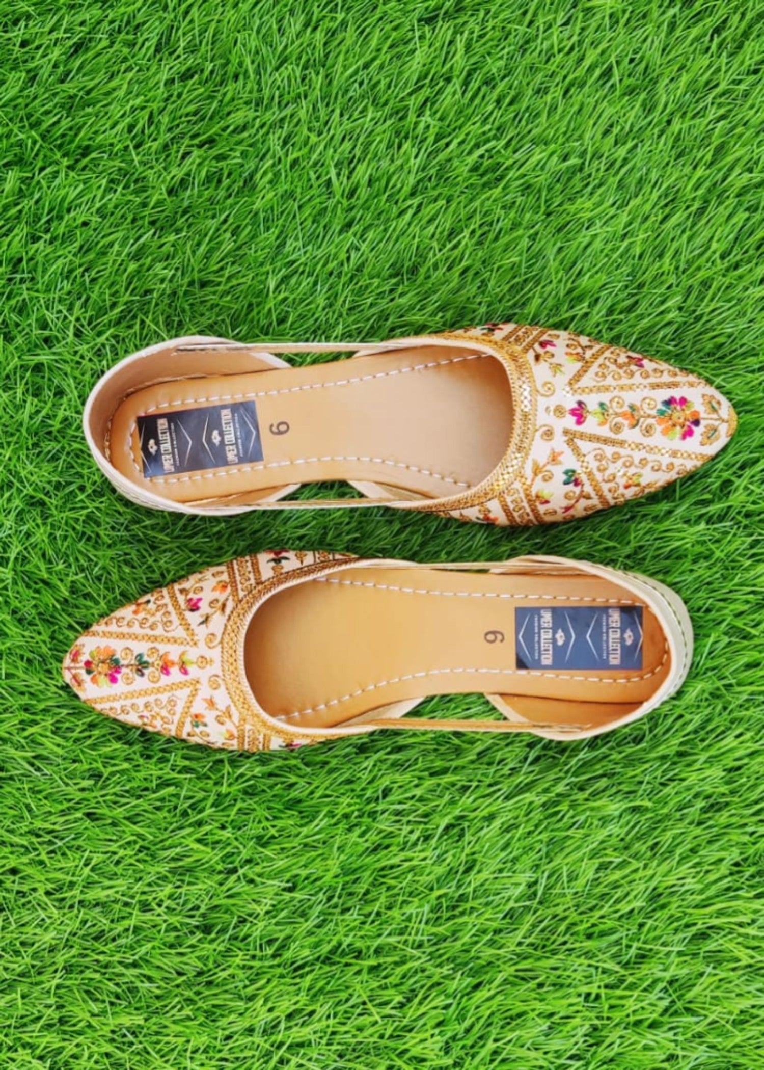 Khussa in Beige by - High Quality Women Khussa KNQ5073