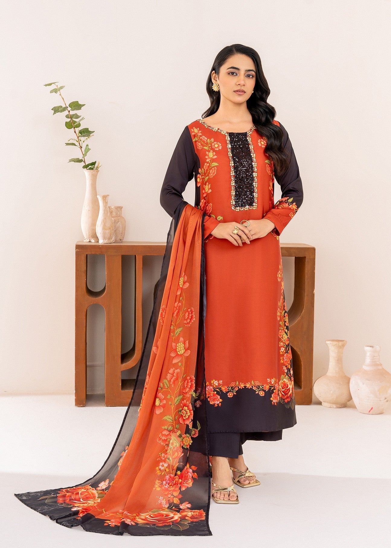 charmuse/shamooz Kurta Set in Tangerine