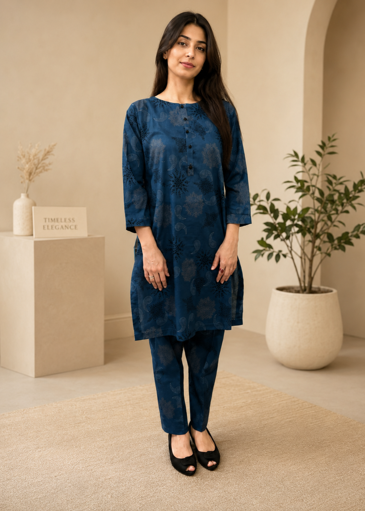 lawn Co Ord Sets in Twilight blue