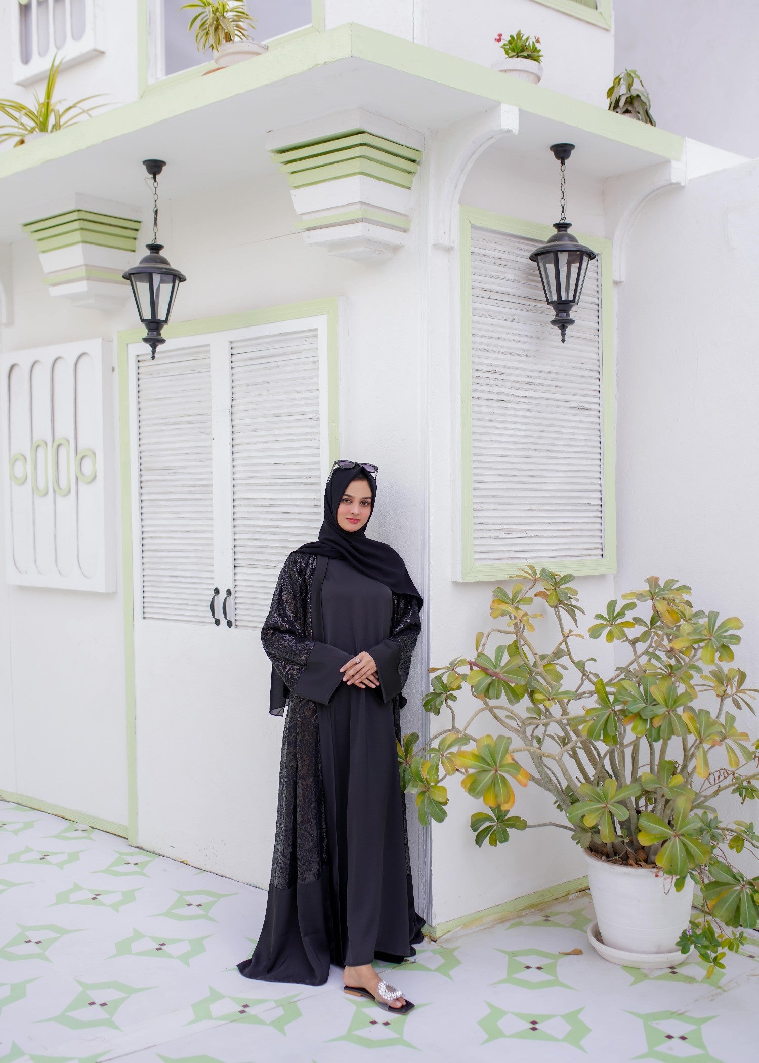 silk Abaya in Black