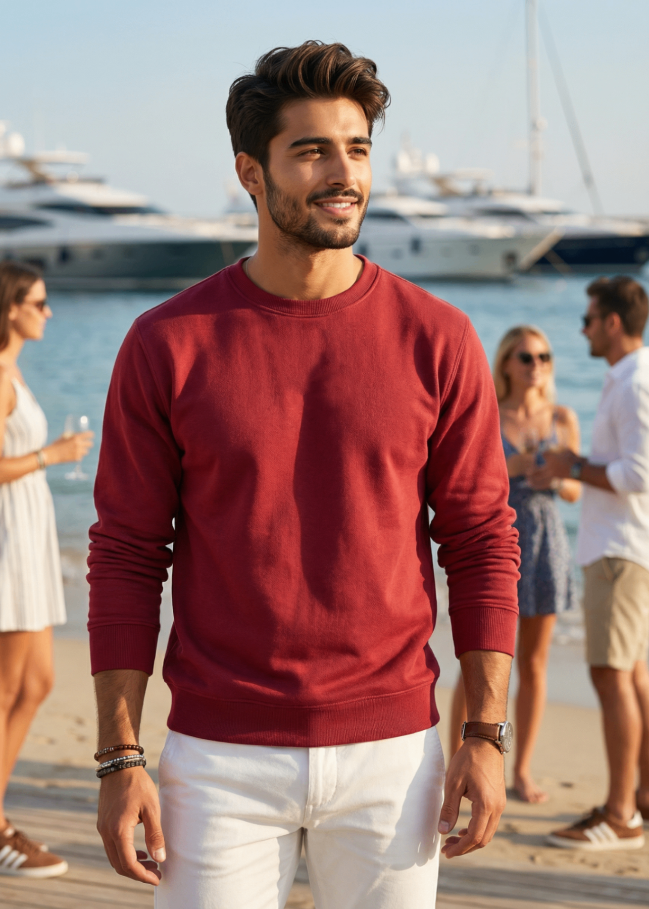 terry Sweatshirt in Maroon