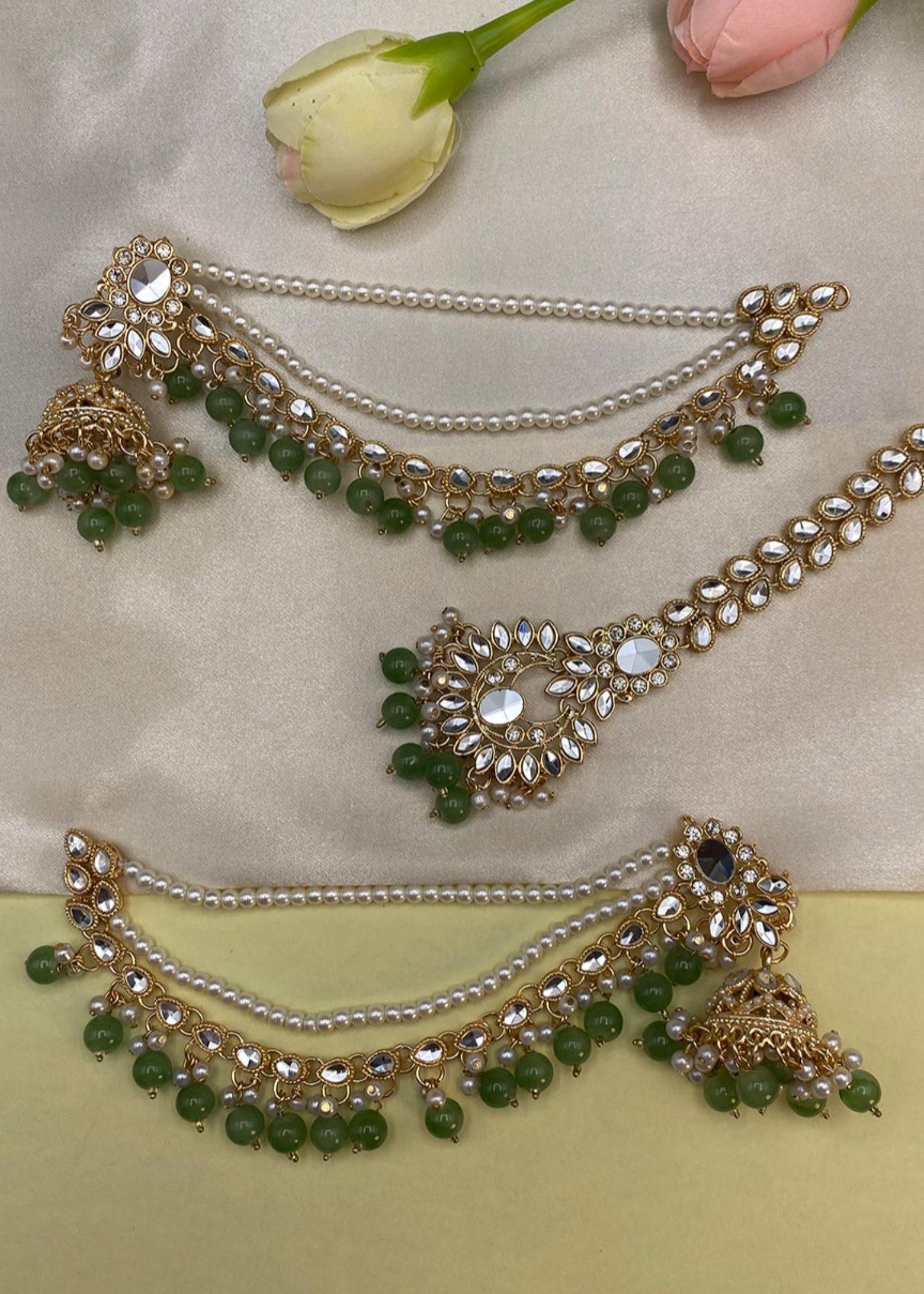 Jewelry Set in Pistachio green Color by - Trendy Women Jewelry Set PXO4745