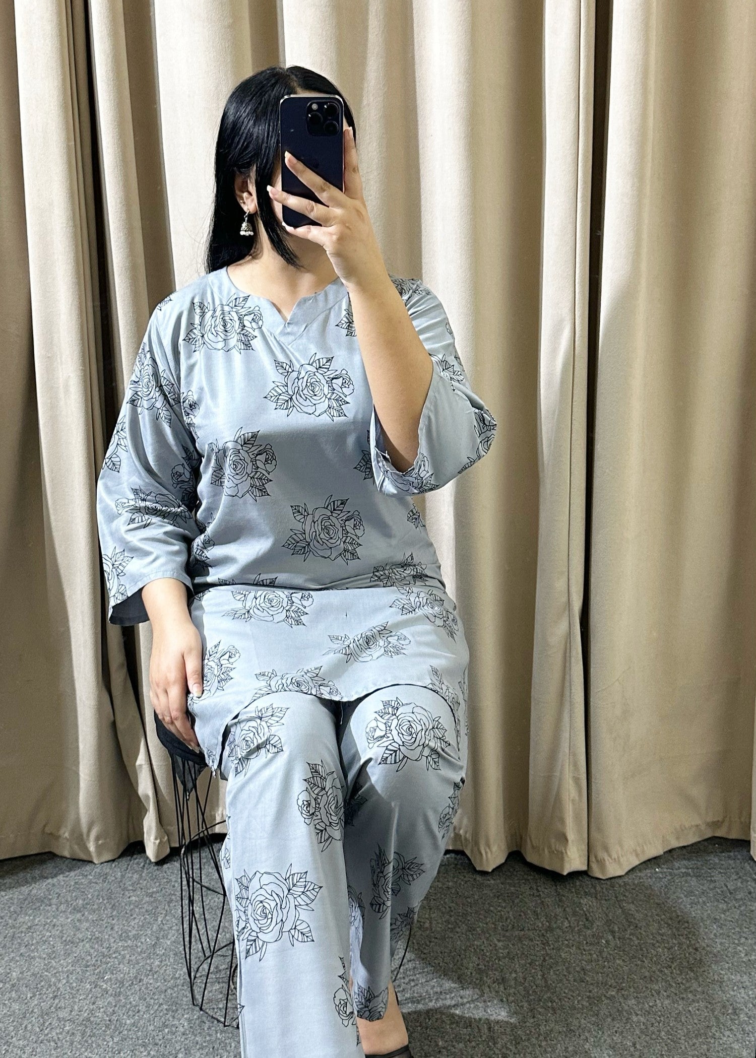 linen Co Ord Sets in Ash grey
