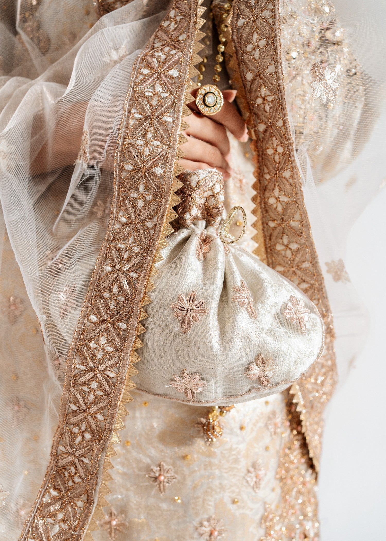 net Gharara in Beige