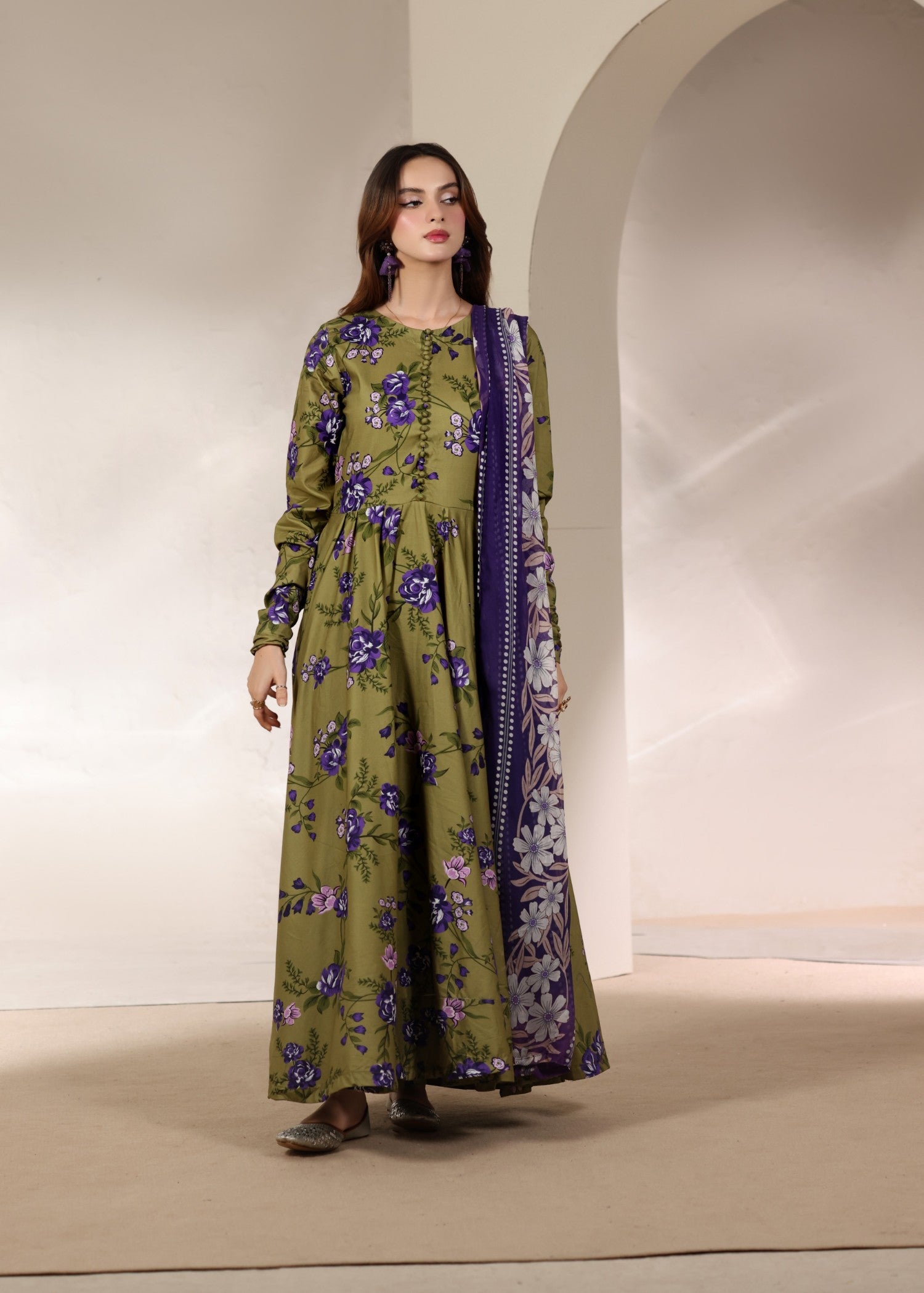 lawn Maxi in Olive green